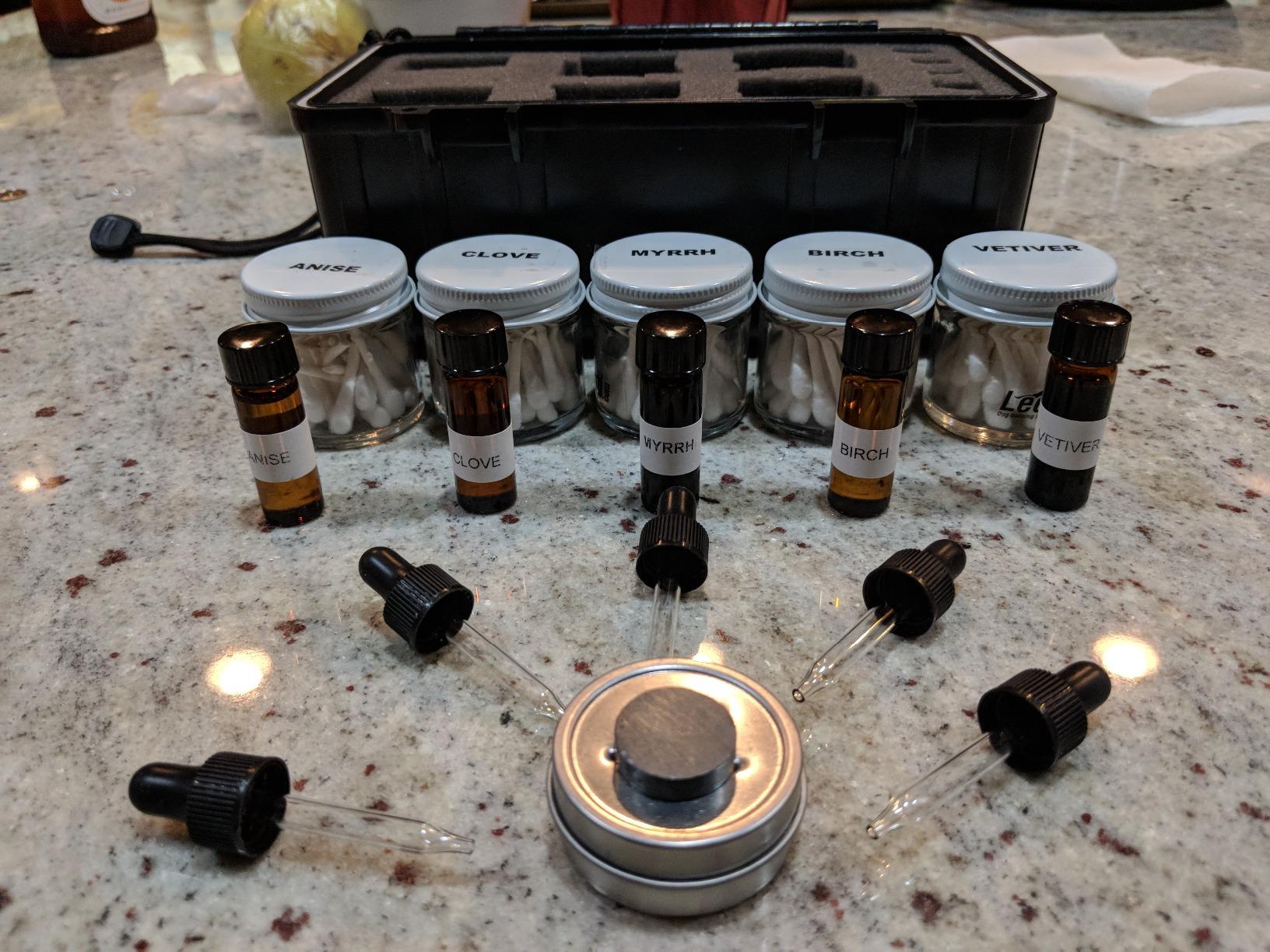Leerburg UKC Nosework Kit - Civilian Scent Work Dog Training Set with Earth Magnet Boxes, Includes Anise, Birch, Clove, Myrrh & Vetiver Essential Oils customer photo 1