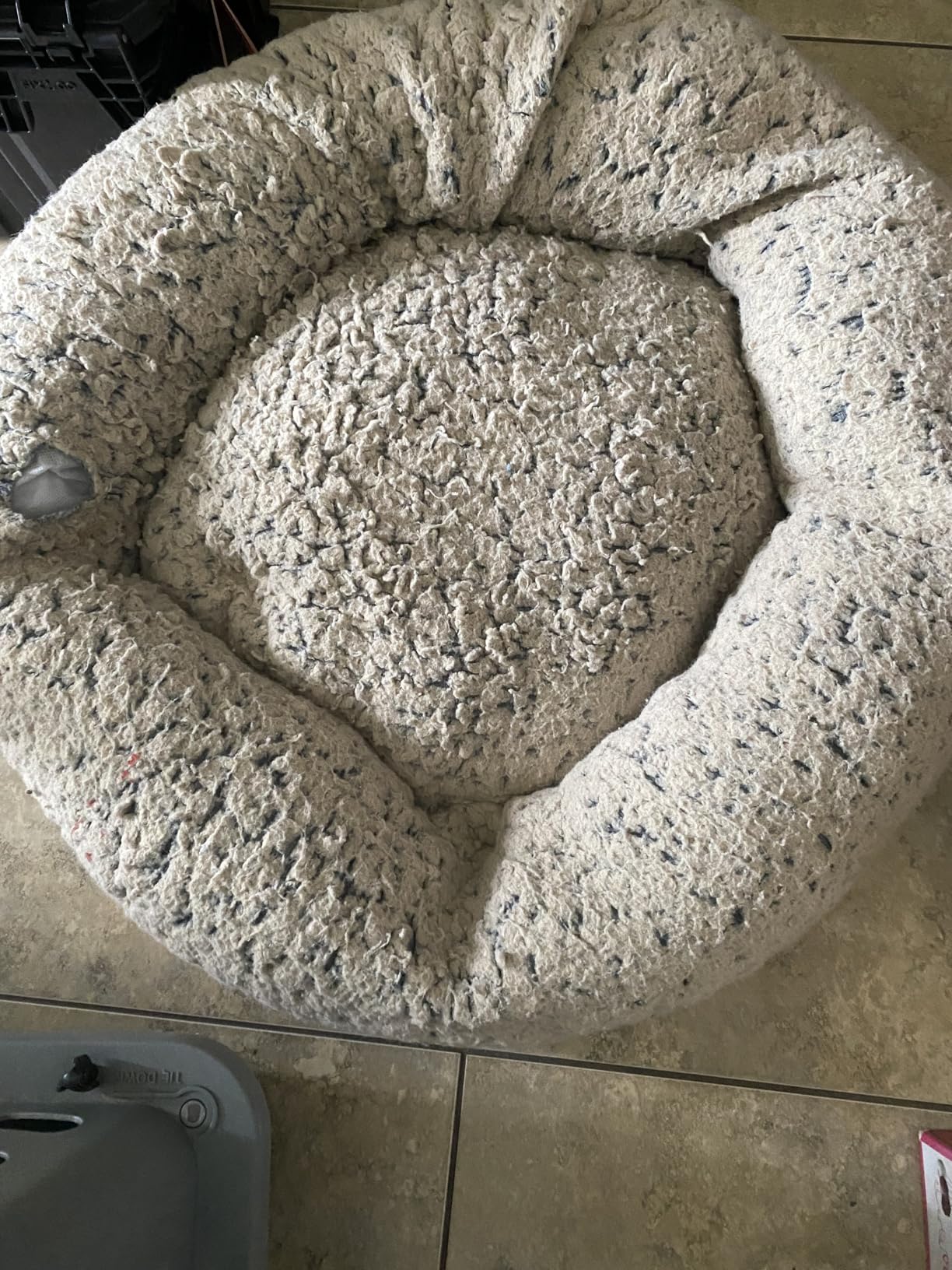Best Friends by Sheri The Original Calming Donut Dog Bed for Small Dogs up to 25 lbs, Shag Faux Fur, Taupe, 23