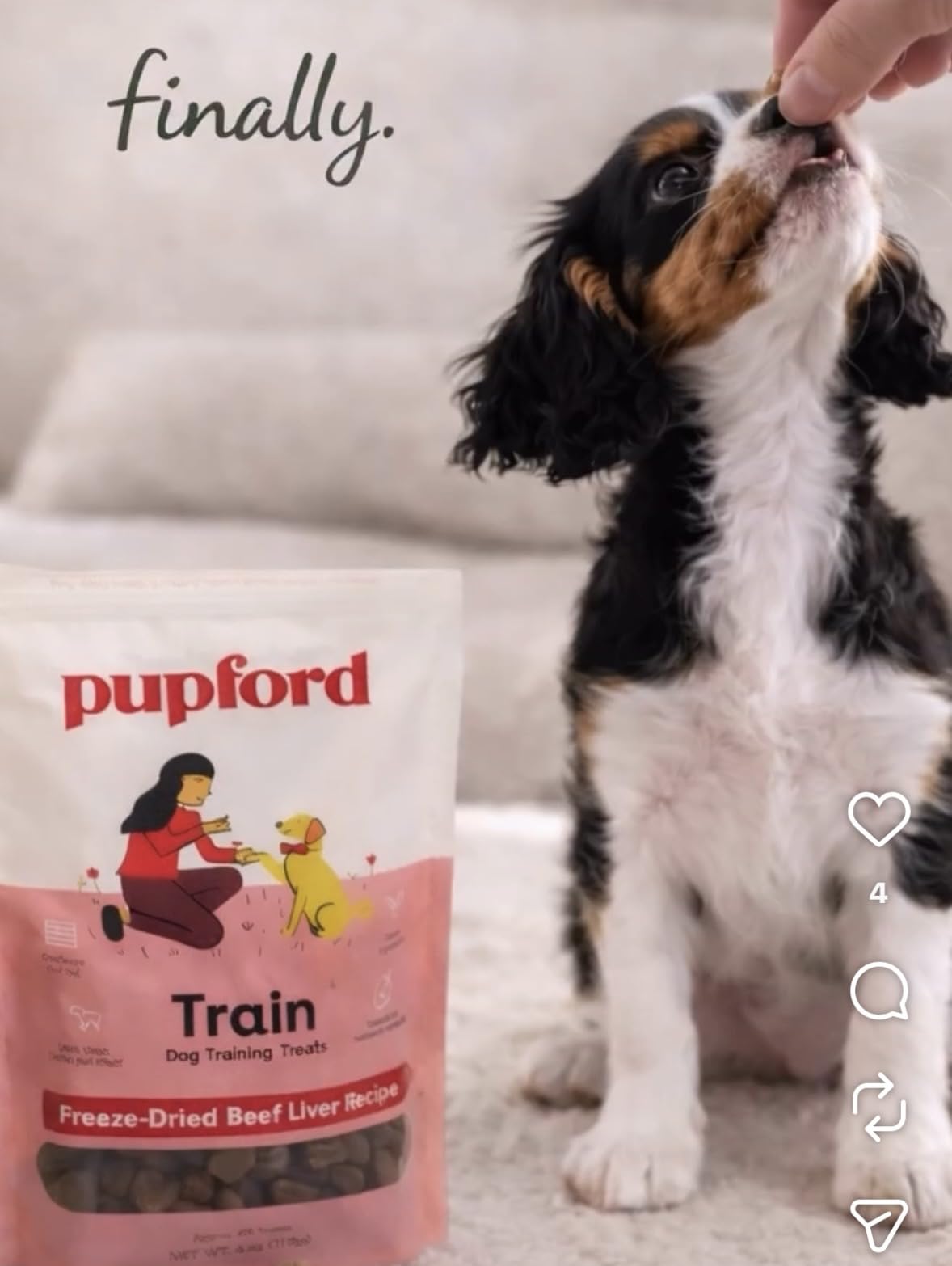 Pupford Freeze Dried Training Treats for Dogs & Puppies, 475+ Three Ingredient Bites, Beef Liver, 4 oz customer photo 2