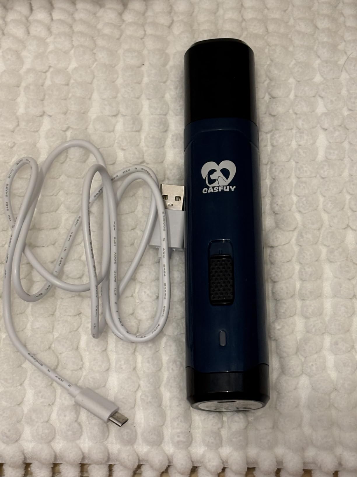 Casfuy Dog Nail Grinder Upgraded - Professional 2-Speed Whisper-Quiet Electric Pet Nail Trimmer Painless Paws Grooming & Smoothing for Small Medium Large Dogs & Cats (Dark Blue) customer photo 1