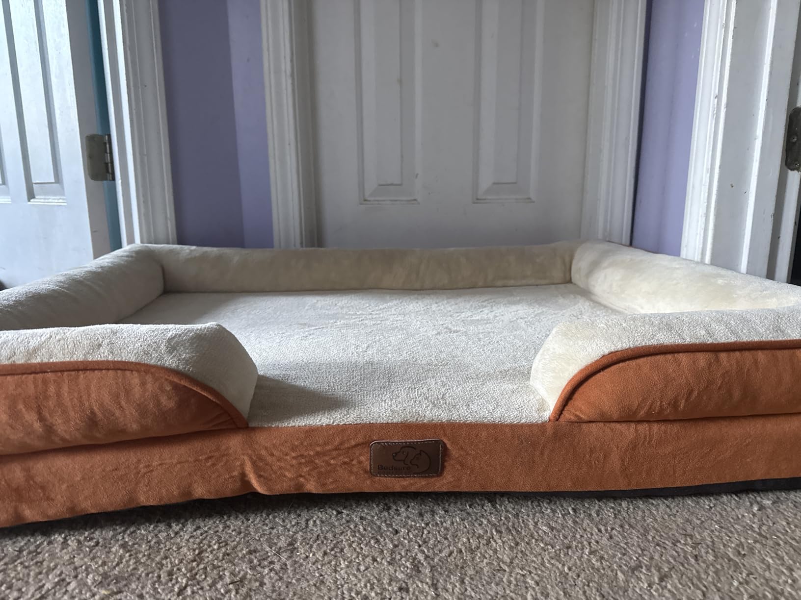 Bedsure Orthopedic Dog Beds Large Sized Dog - Washable Large Dog Cat Bed Waterproof, Comfort Dogs Couch Sofa with Washable Removable Cover, Pet Bed with Nonskid Bottom, Grey, 35