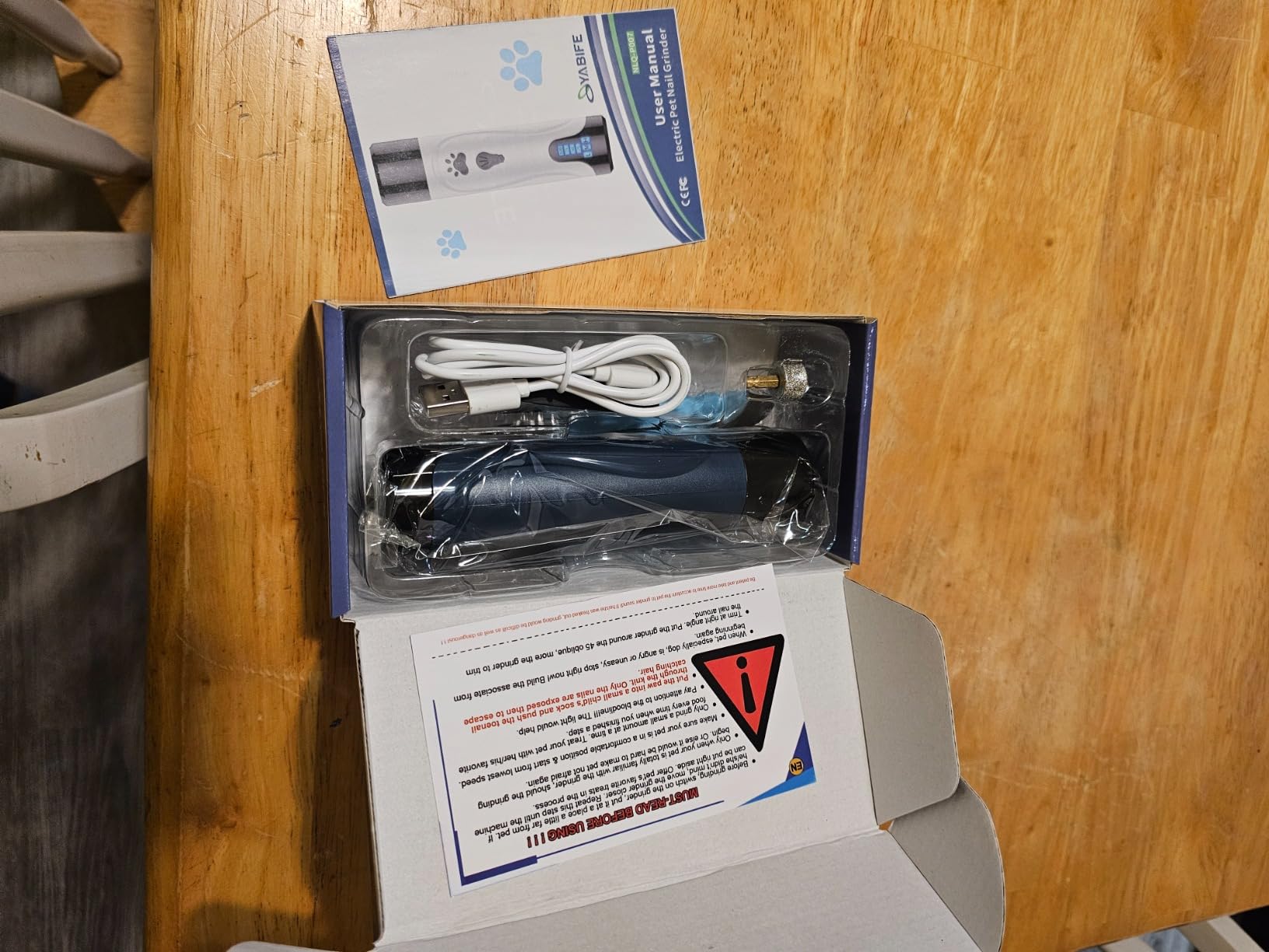 YABIFE Super Quiet Dog Nail Grinder & Clippers Kit with 2 LED Lights, 3 Speeds Up to 12,000 RPM, Lower Than 30dB Electric Pet Nail Trimmer for Small Medium Large Dogs and Cats customer photo 2
