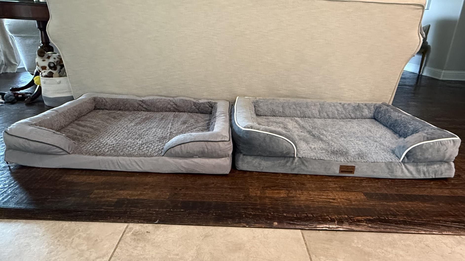 Comfort Expression Orthopedic Dog Bed for Extra Large Dogs 42x30 Inch, Waterproof Egg Crate Foam XL Pet Bed with Removable Bolsters, Dog Couch with Washable Cover & Non-Slip Bottom, Grey customer photo 2