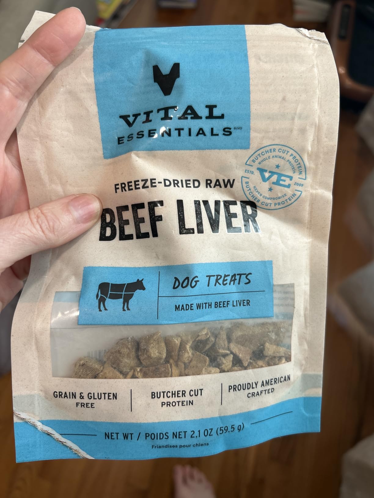Vital Essentials Freeze Dried Dog Treats, Beef Liver, Single Ingredient, Premium Quality, Grain Free Training Treats, 2.1 oz Bag customer photo 1