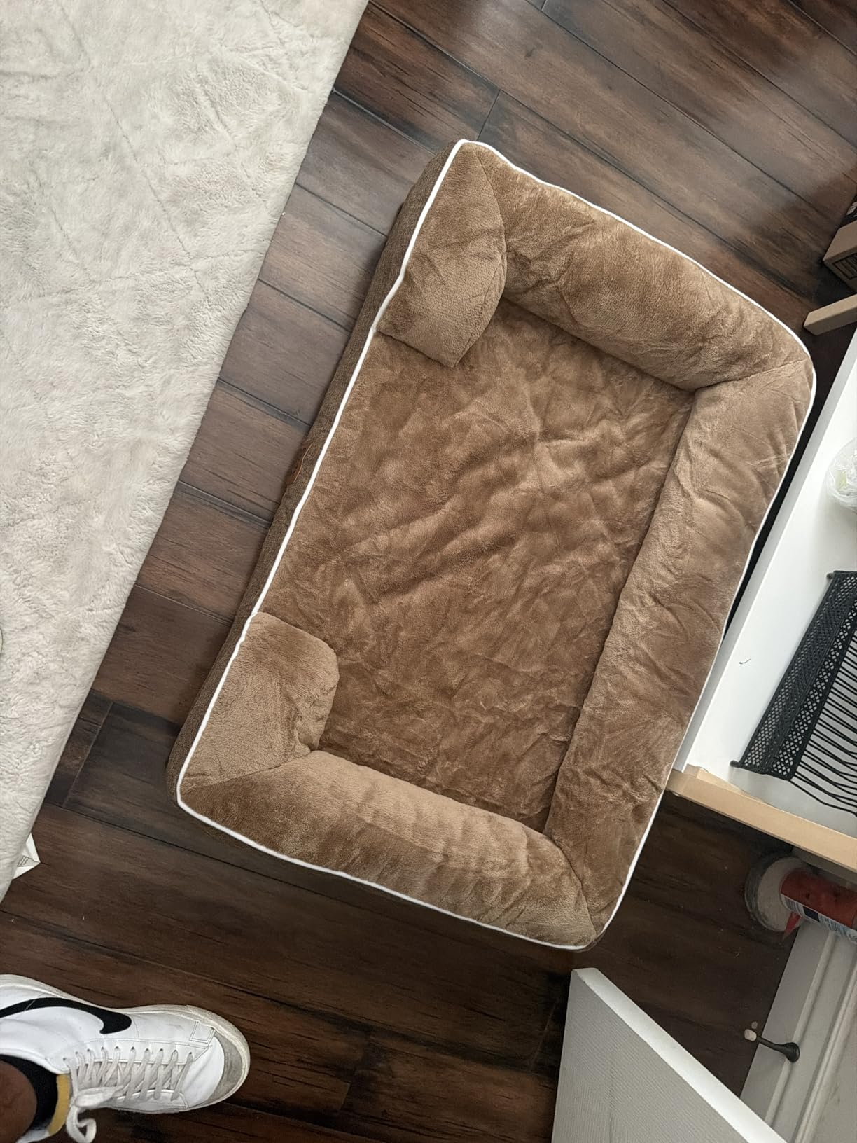 EHEYCIGA Orthopedic Dog Beds for Extra Large Dogs, Waterproof Memory Foam XL Dog Bed with Sides, Non-Slip Bottom and Egg-Crate Foam Big Pet Couch Bed with Washable Removable Cover, Camel customer photo 2