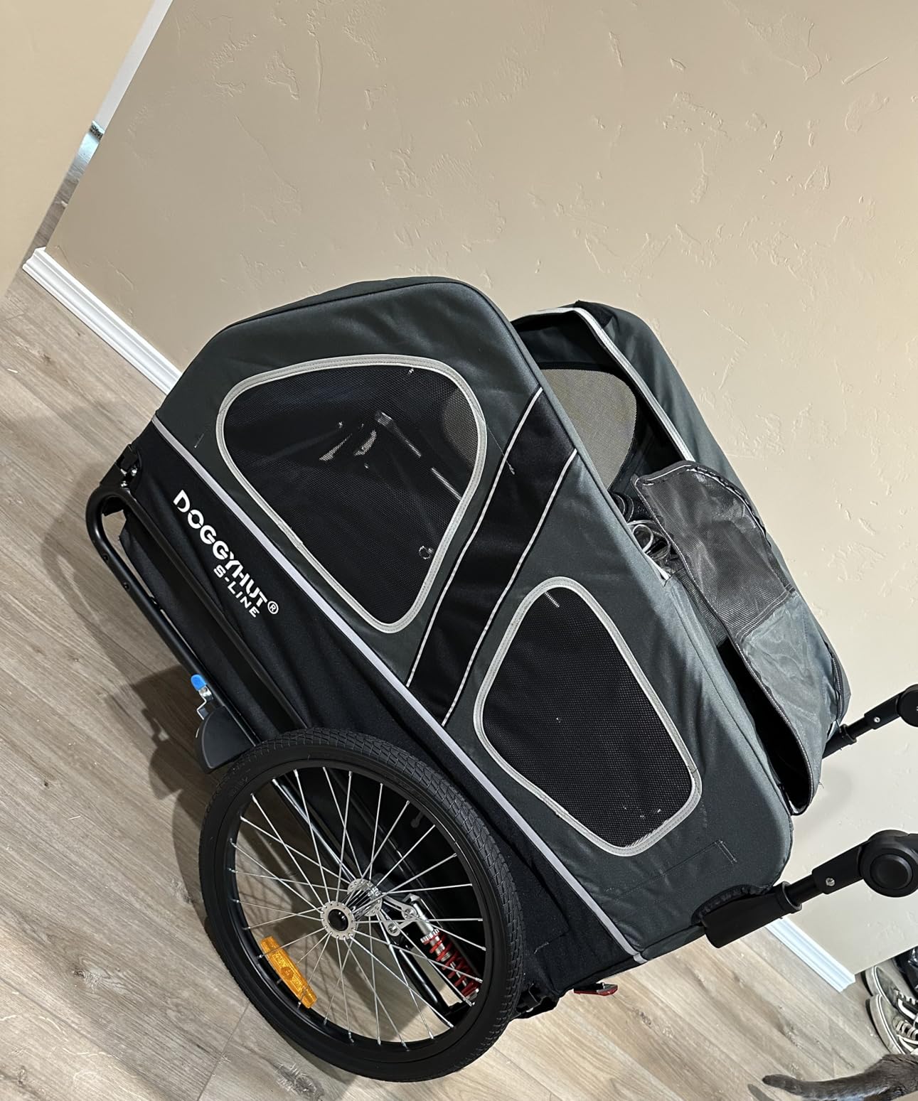DOGGYHUT® S-Line XL Pet Bike Trailer & Stroller for Large Dogs Up to 100 lbs, Folding Dog Cart with Shock-Absorbing Suspension Wheels, Low Center of Gravity, Parking Brakes customer photo 2