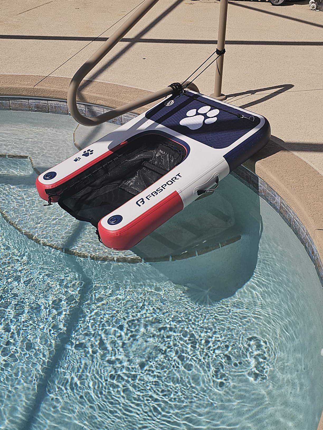 FBSPORT Inflatable Dog Boat Ramp Floating Dock Water Ladder for Pool, Boat, Non-Slip EVA Floating Ladder Pool Ramp for Dog Up to 220 LBs, Safe & Easy Access customer photo 1