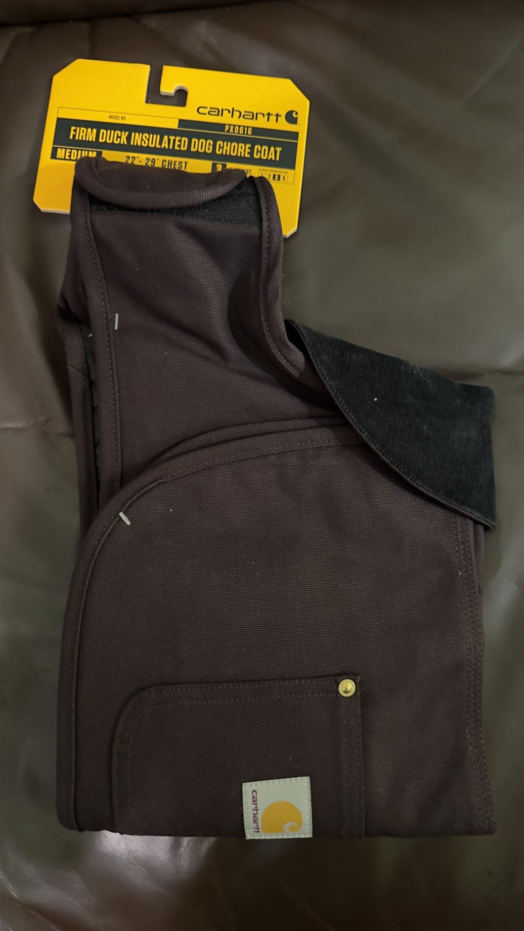 Carhartt Firm Duck Insulated Dog Chore Coat, Durable Weather Resistant Jacket for Cold and Windy Conditions, PFAS Free, Carhartt Brown, Large customer photo 1