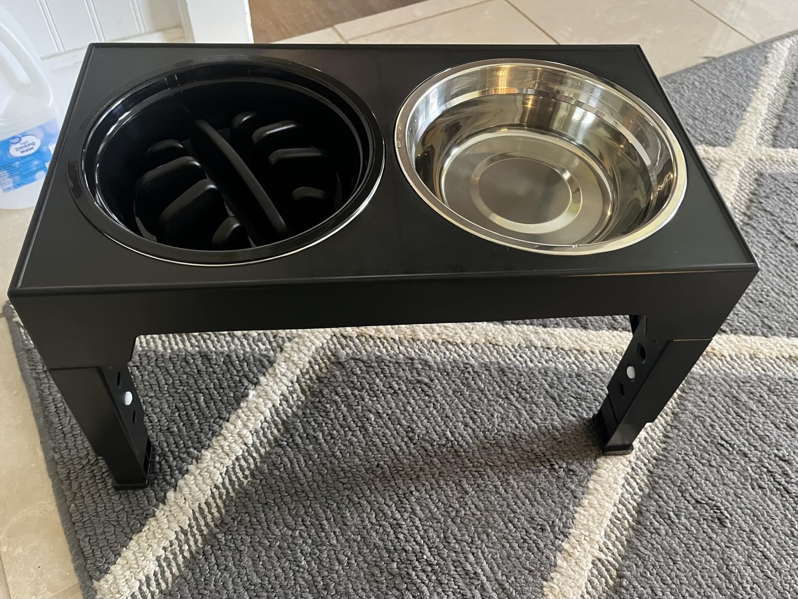 Heeyoo Elevated Dog Bowls - 5 Adjustable Heights Stand, 2 Stainless Steel Bowls & 1 Slow Feeder, 3.2