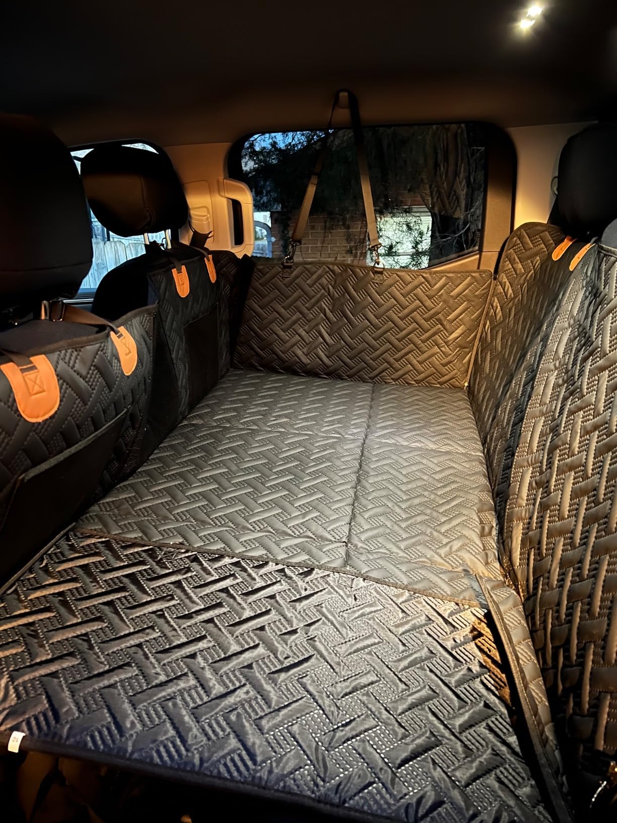 MAXFUT Dog Back Seat Extender for Truck, Truck Dog Seat Cover Back Seat, Dog Hammock for Truck, Hard Bottom Seat Extender, Pet Seat Covers for F150/RAM1500/Silverado customer photo 1
