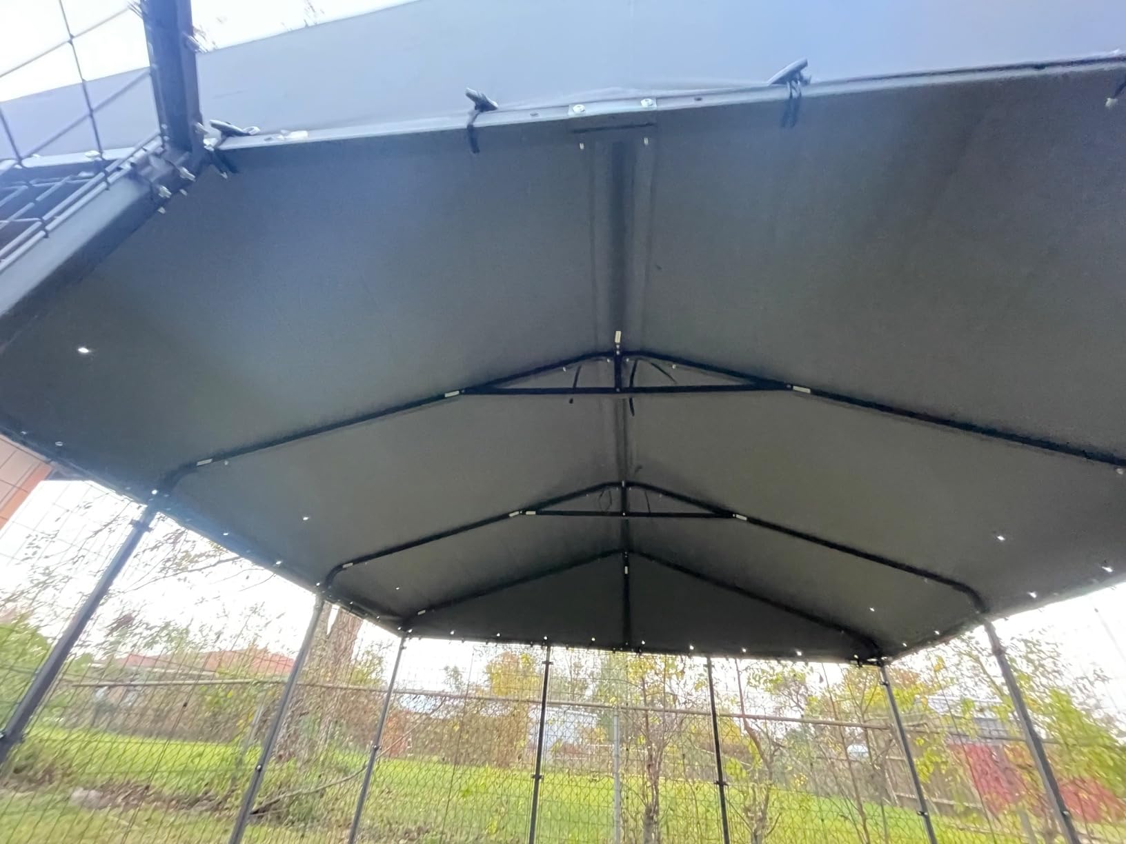 Gotland Dog Kennel Outdoor 10 x10 x6 FT, Dog Cage Outdoor for Medium/Large Dogs with Waterproof Roof Double Secure Locks Ground Spikes, All Weather Heavy Duty Dog Enclosure for Backyard Farm Ranch customer photo 2