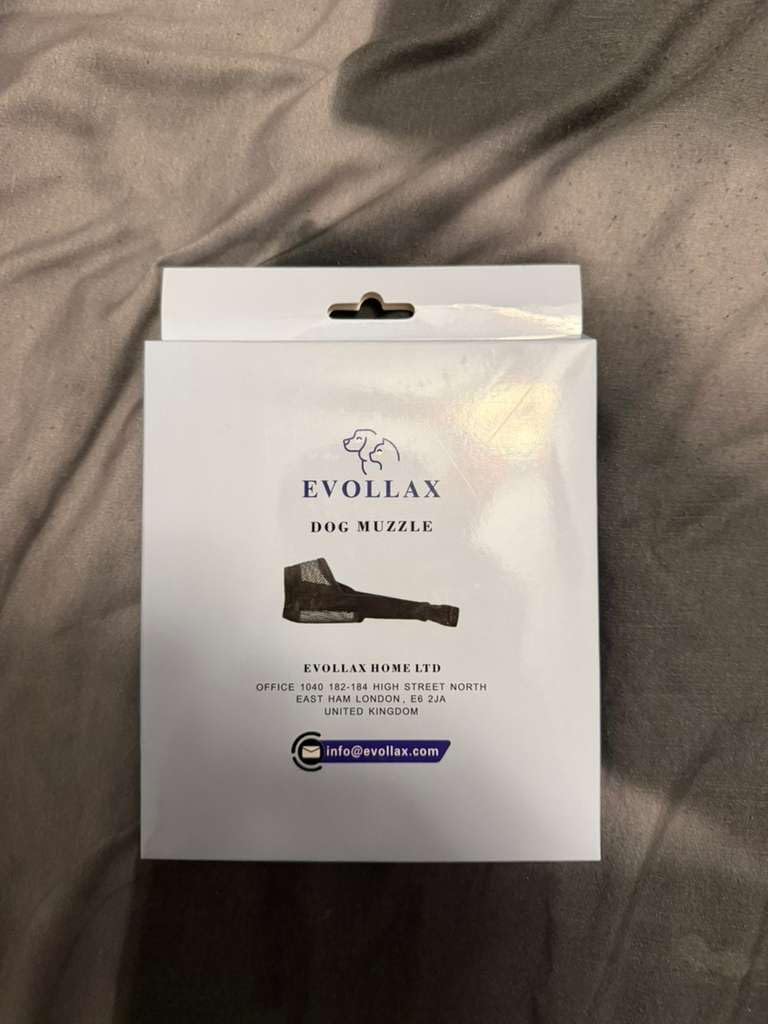 Evollax Dog Muzzle for Large Dogs - Air Mesh Muzzle for Large Sized Dog | Adjustable No Bark Dogs Muzzles for Scavenging Licking & Chewing | Prevent Biting | L 7.9'' - 9.4'' customer photo 1