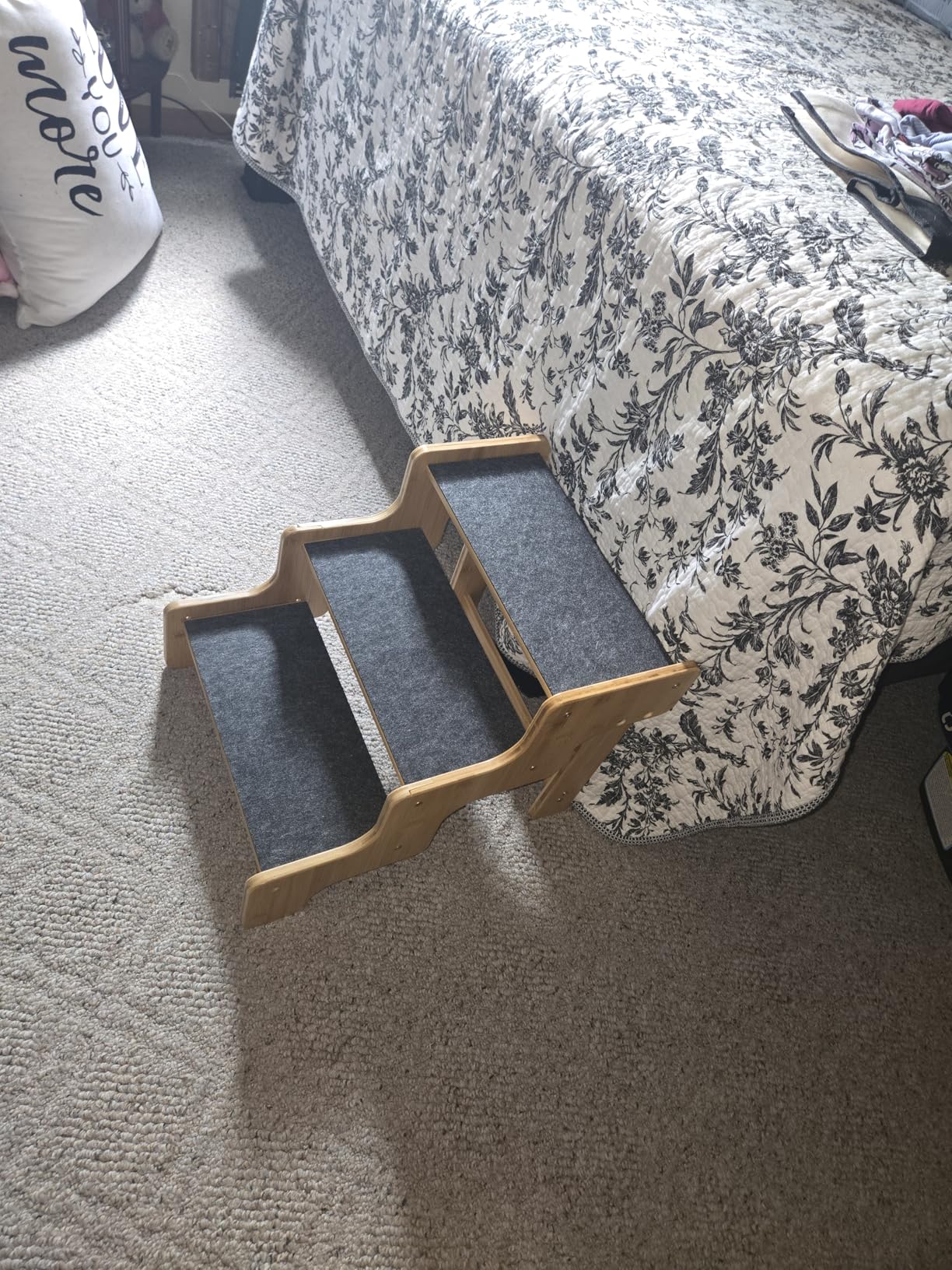 Dog Steps for Bed, Dog Stairs for Large & Older Dogs, Bamboo Pet Stairs for High Beds Cars Couch, Stable & Sturdy Can Supports Pet Up to 160 Lbs, 4-Steps 20