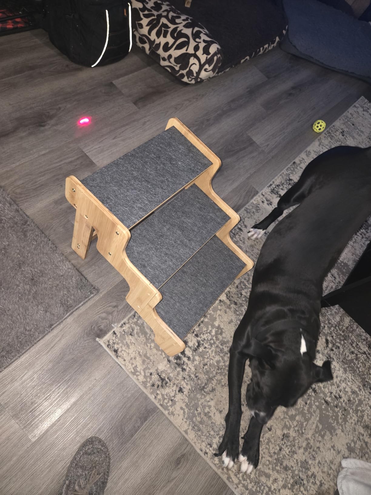 Dog Steps for Bed, Dog Stairs for Large & Older Dogs, Bamboo Pet Stairs for High Beds Cars Couch, Stable & Sturdy Can Supports Pet Up to 160 Lbs, 4-Steps 20