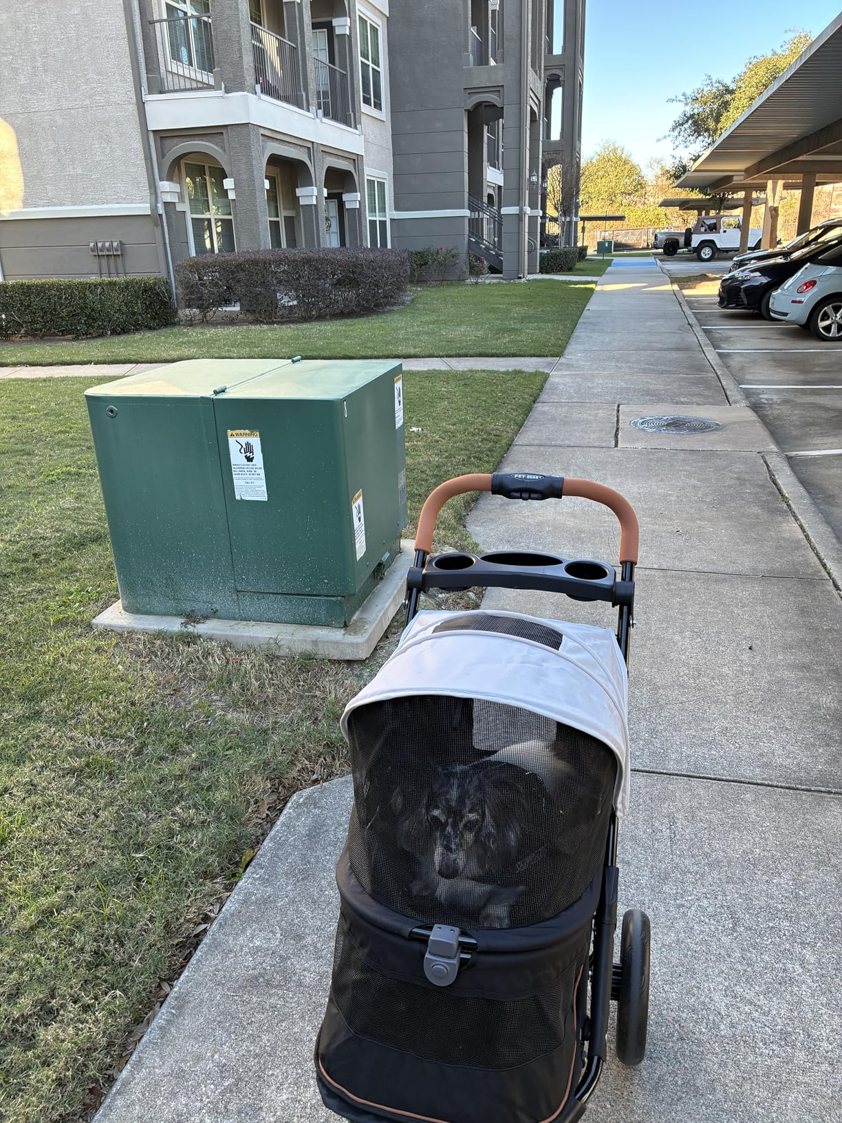 Pet Gear No-Zip AT3 Pet Stroller for Cats/Dogs, Zipperless Entry, Easy One-Hand Fold, Jogging Tires, Removable Liner, Cup Holder + Storage Basket, Platinum customer photo 1