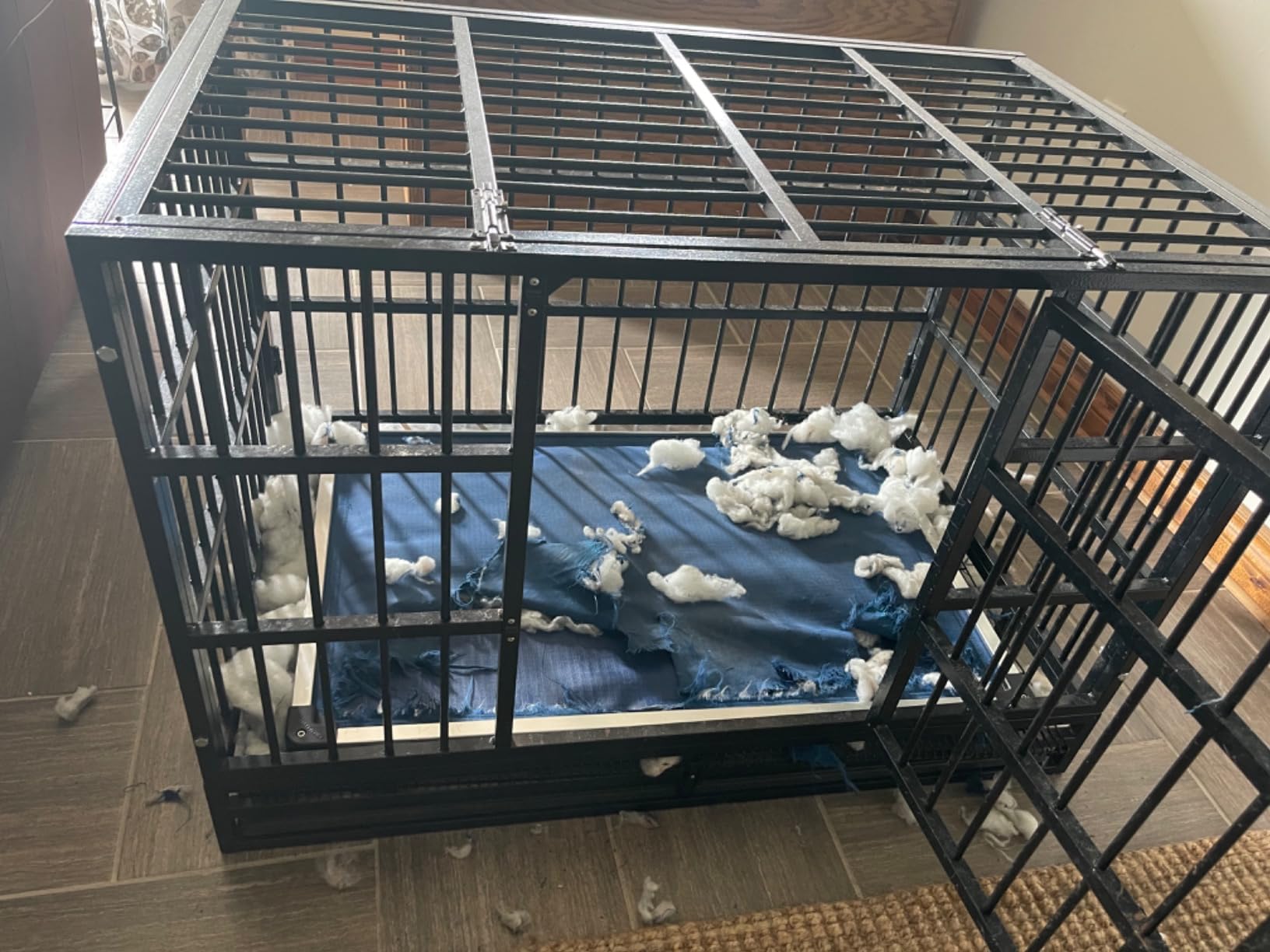 K9 Ballistics Chew Proof Armored Padded Dog Crate Bed, Virtually Indestructible, Legs Included (Obsidian Black, Medium (35