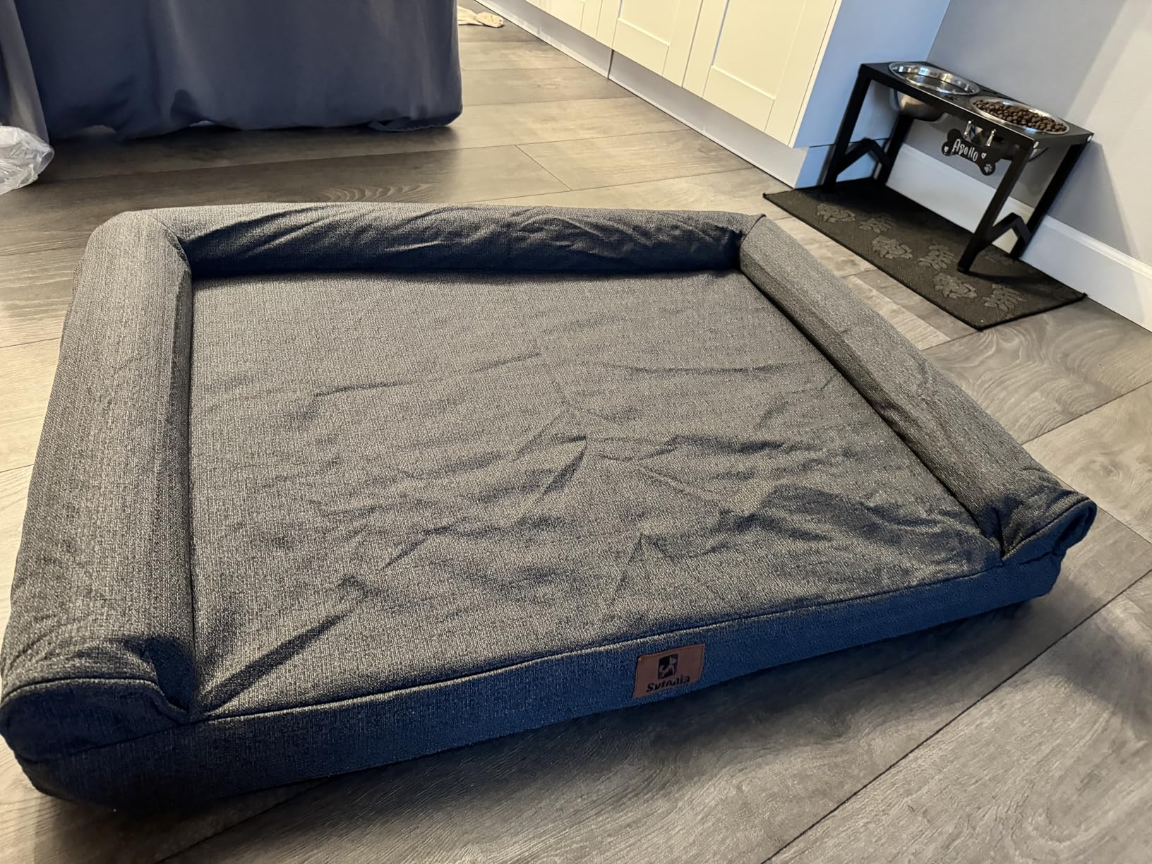 Sytopia 42 Inch Indestructible Orthopedic Sofa Dog Bed for Extra Large Dogs, Chew Proof Waterproof Foam Pet Couch Bed with Sides, Egg Crate Foam, Removable Washable Cover, Dark Grey customer photo 2