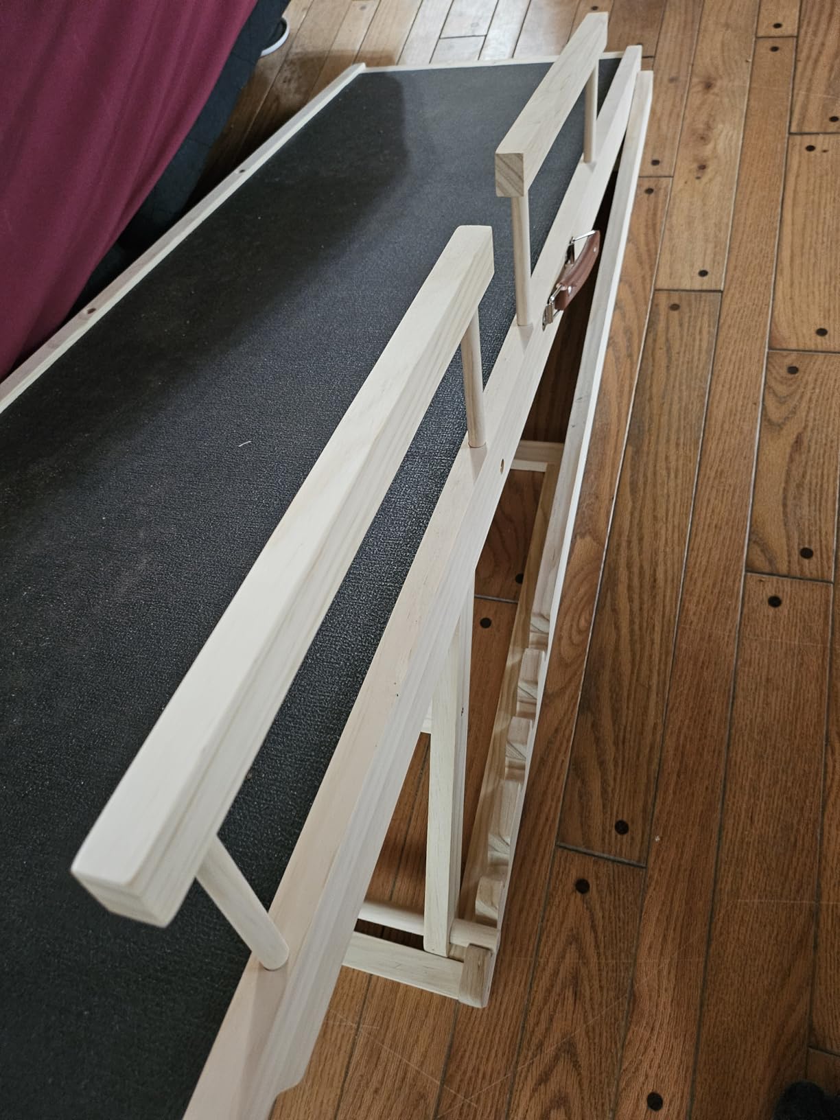 Tresbro Dog Ramp for High Bed, 55.11'' Long 19.3''-27.17'' Adjustable Height Pet Ramp with Anti-Slip Mat & Side Rails, Wooden Portable Ramp for Small to Large Dogs to Get on Bed, Couch, Up to 200LBS customer photo 2