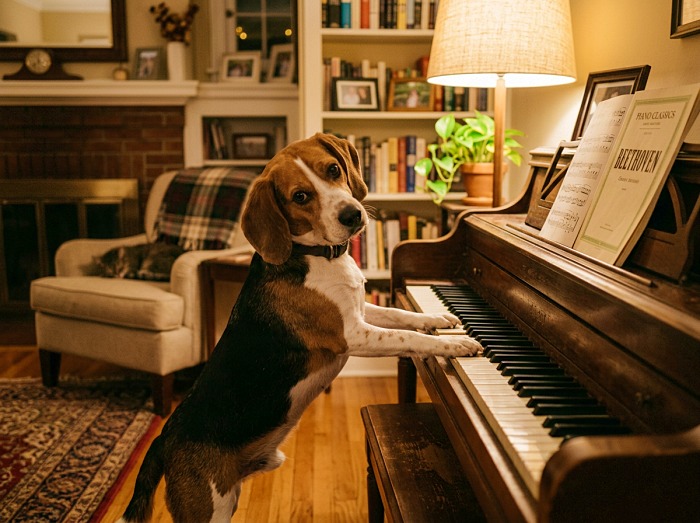Dog Play the Piano