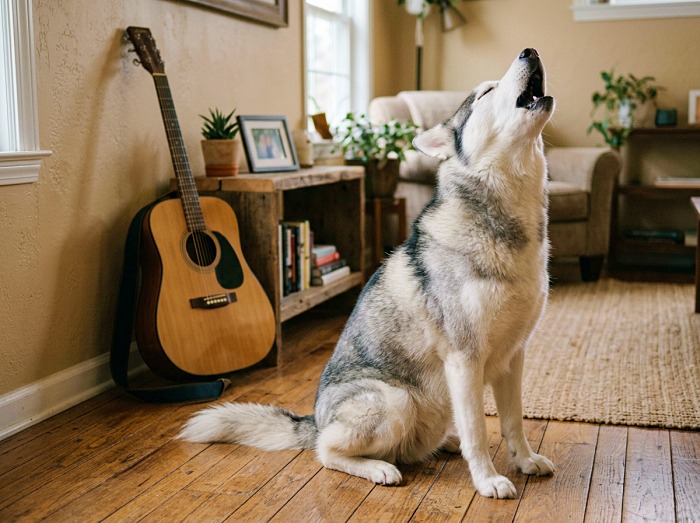 Dog Sing to Music