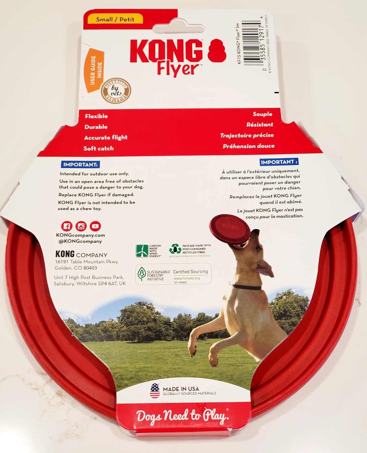 KONG Flyer - Durable Dog Toy for Outdoor Playtime - Natural Rubber Flying Disc, Dog Toy for Fetch - Safer Disc for Healthy Activity - for Medium/Large Dogs customer photo 2