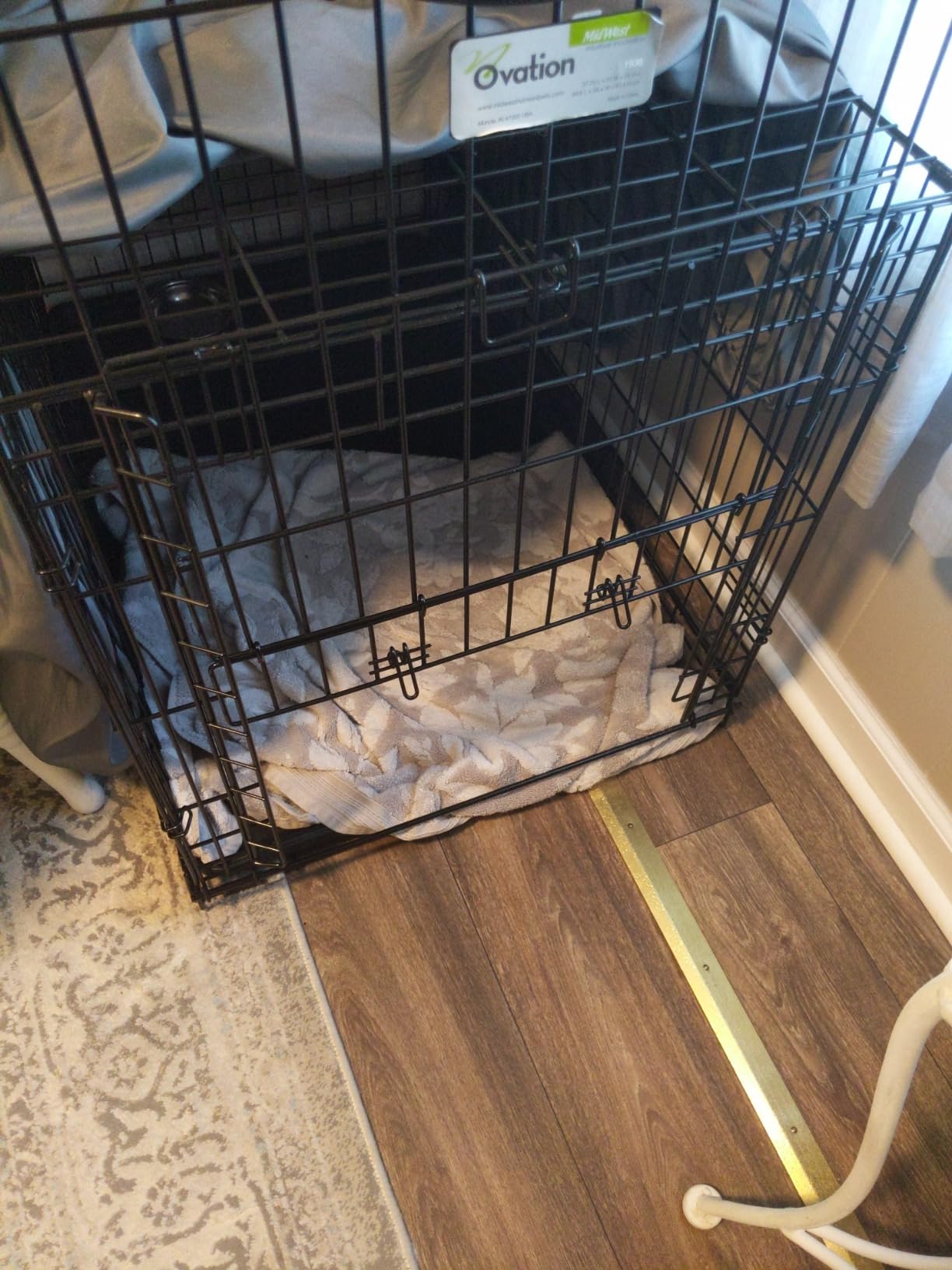 MidWest Homes for Pets Intermediate Ovation Single Door Folding Dog Crate, 36-Inches, Space-Saving Patented Up & Away Door, Leak-Proof Pan, Divider Panel, Black customer photo 1
