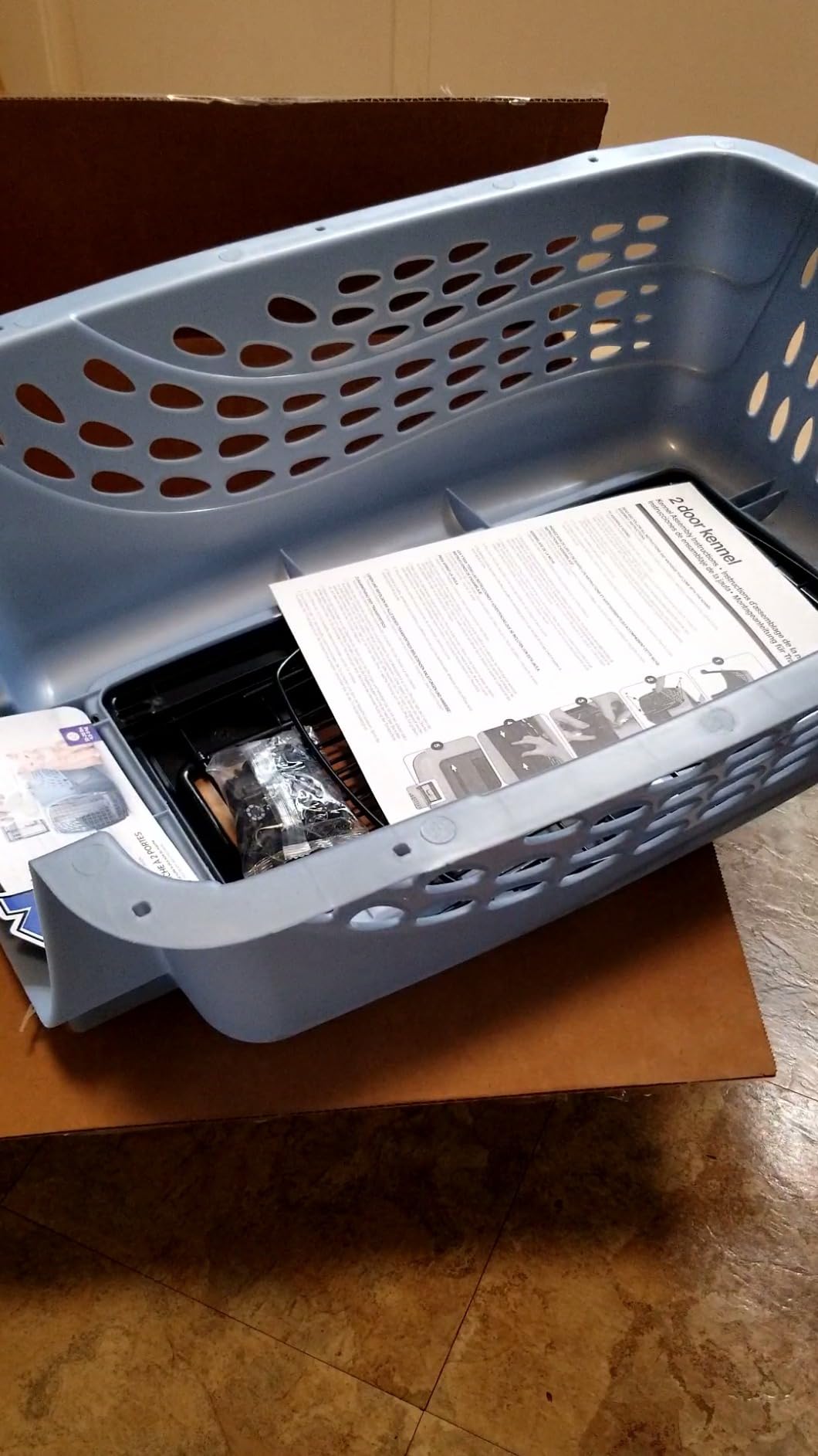Petmate Dog Crates for Small Dogs & Cat Carriers, Two-Door Plastic Pet Kennel, Top & Front Loading, Made in USA, 24