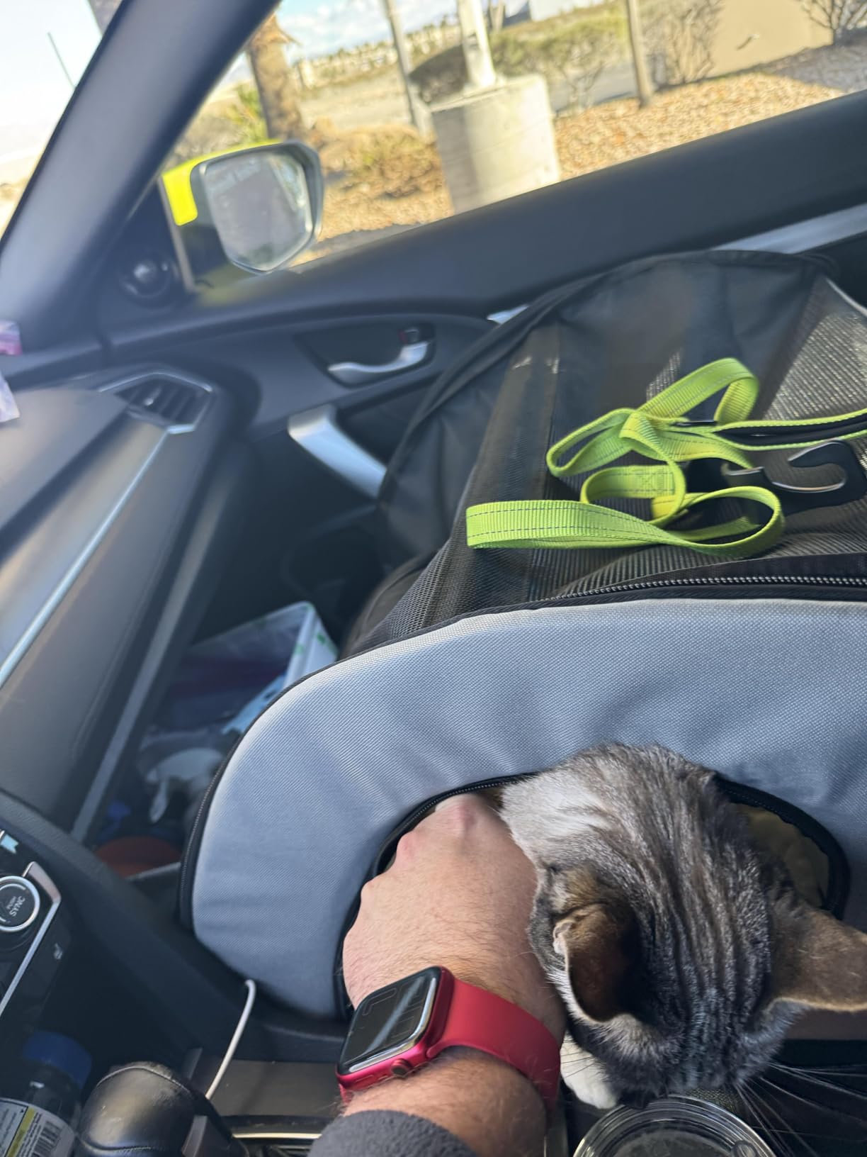 K&H Pet Products Enclosed Dog Car Seat, Travel Safety Carrier for Pets, Dog Travel Car Seat, Soft-Sided Covered Cat Carrier, Washable Pad, Multiple Entrances, Mesh Windows - Medium 24 X 19 X 17in customer photo 1