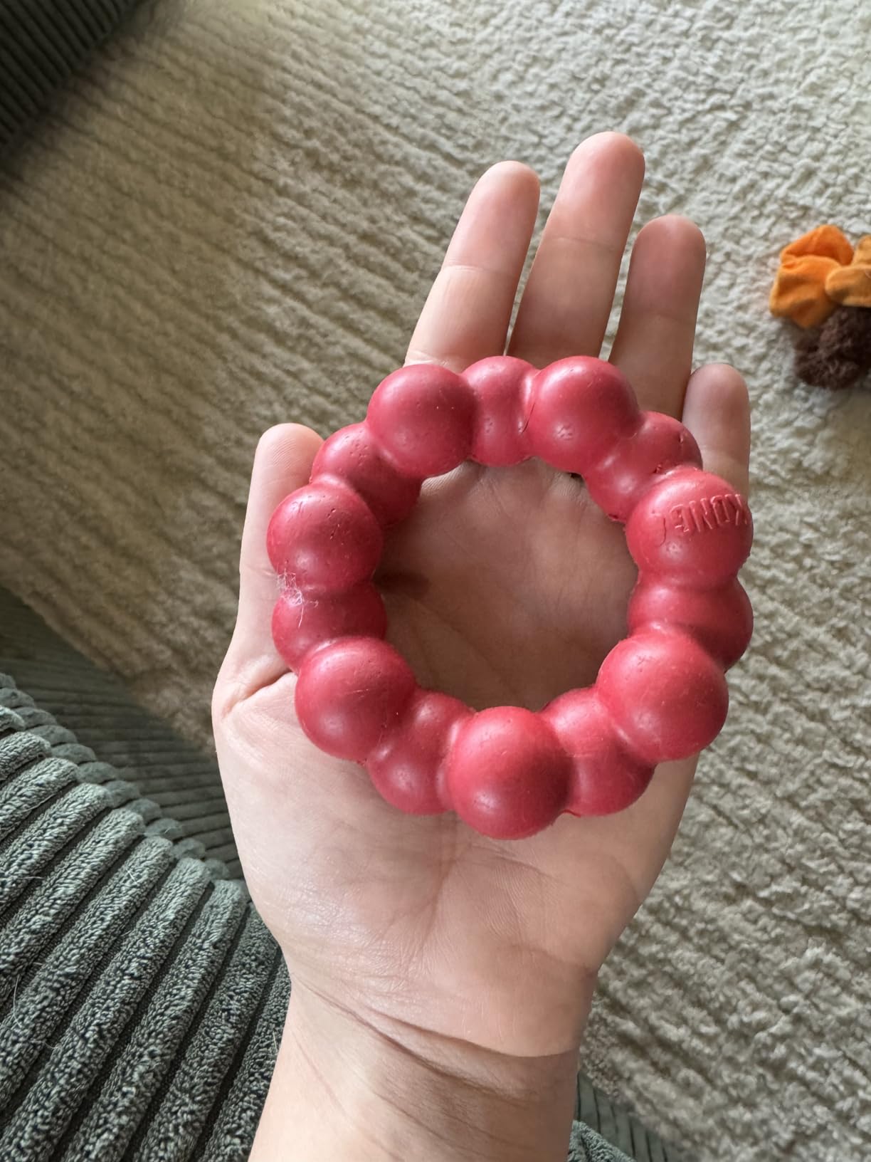 KONG Ring - Natural Rubber Ring Toy for Healthy Chewing Habits - Chew Toy Supports Dog Dental Health - Dog Toy Supports Instincts During Playtime - for Small/Medium Dogs customer photo 1