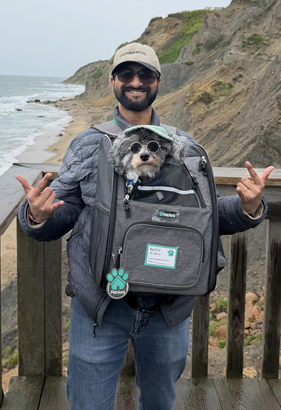 PetAmi Dog Backpack Carrier for Small Large Cat, Pet, Puppy, Ventilated Pet Hiking Backpack Travel Bag, Airline Approved Cat Backpack Carrier, Camping Biking Dog Bag Up to 18lbs Pet, Grey customer photo 2