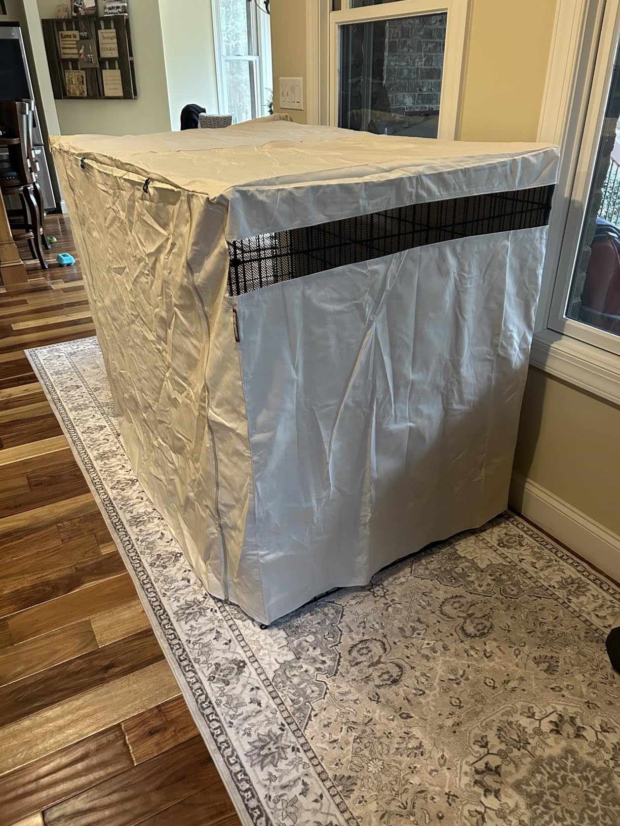 HiCaptain Dog Crate Cover 48 Inch with Breathable Mesh, Durable Heavy Duty Kennel Cover, Dual Zippered Panels, Windproof Waterproof UV-Resistant customer photo 2