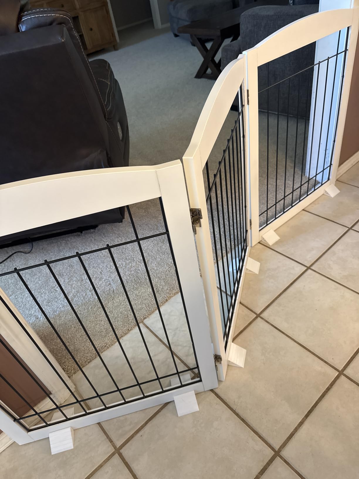 PAWLAND 144-inch Extra Wide 30-inches Tall Dog gate with Door Walk Through customer photo 1