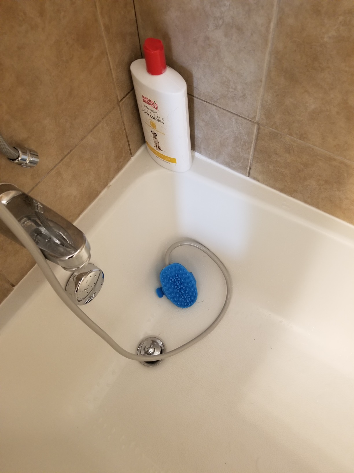 Aquapaw Dog Bath Brush Pro & Dog Shower Attachment - Large Silicone Rubber - Sprayer & Scrubber in One with 8ft Hose Attachment & Shower Wand for Bathing - Pet Bath Supplies customer photo 2