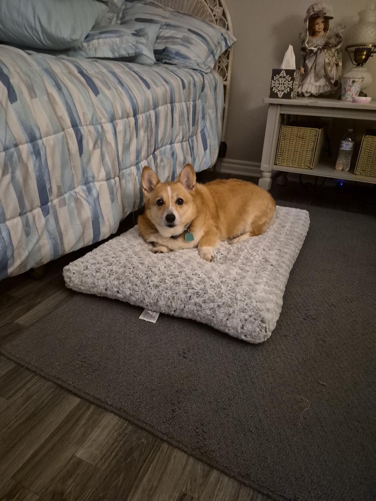 KSIIA Washable Dog Bed Deluxe Plush Dog Crate Beds Comfy Kennel Pad Anti-Slip Pet Sleeping Mat for Large, Jumbo, Medium, Small Dogs Breeds, 35