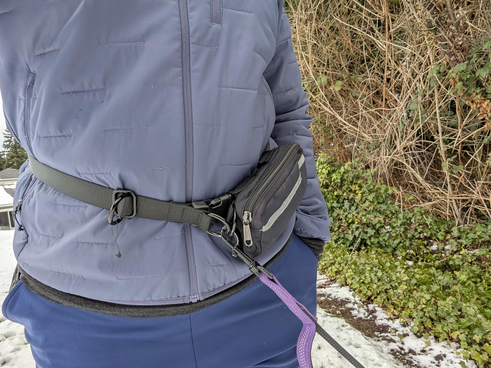 Tuff Pupper Heavy Duty Hands Free Dog Leash | One Large Dog Up to 125 lbs | Comfortable Shock Absorbing Bungee | Reflective Padded Handles | Lumbar Waist Belt 28-50