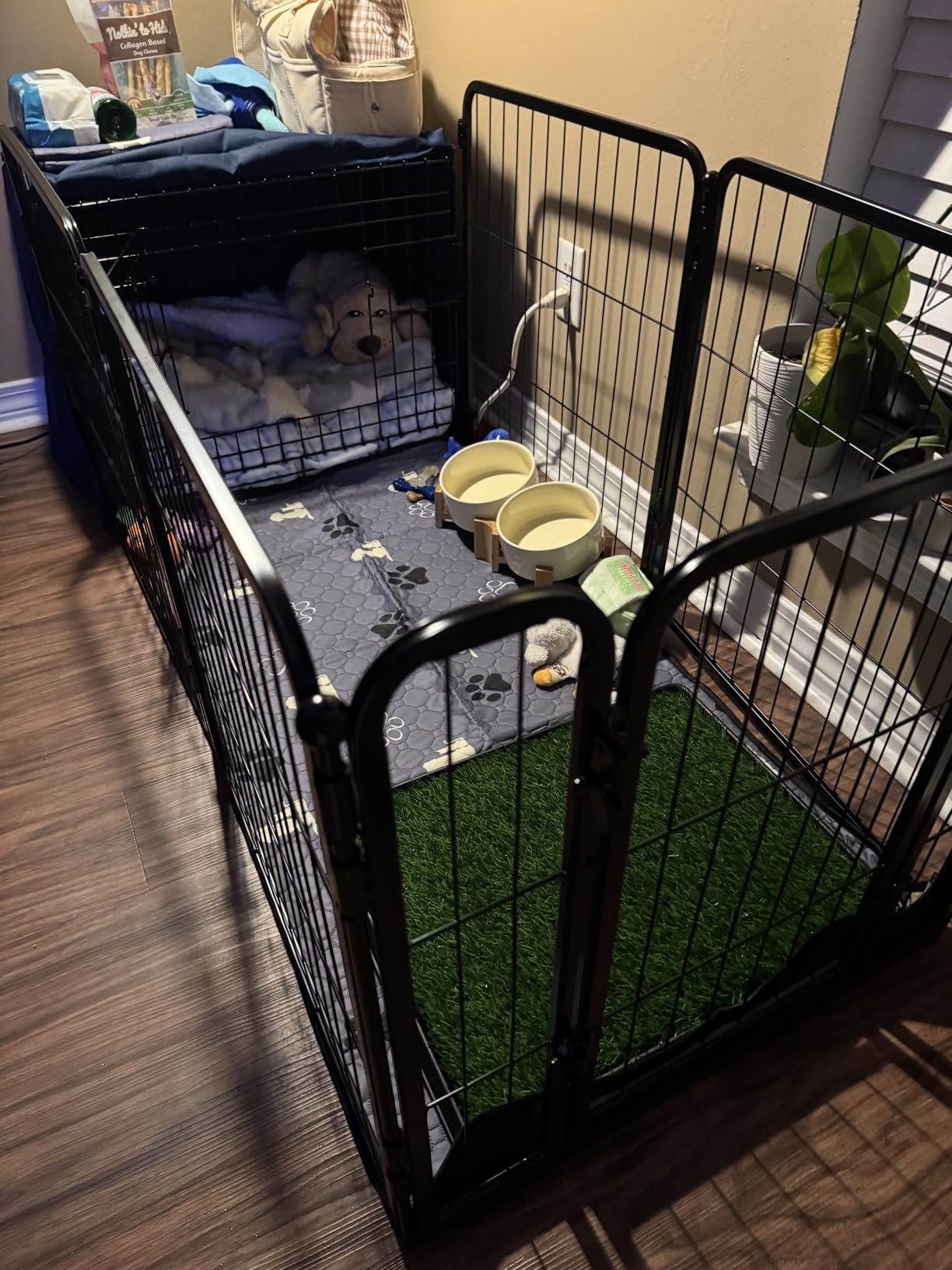 FXW Homeplus Unleashed Indoor Dog Playpen - Stress-Free and Safe Play, Heavy Duty 24 Inch 6 Panels Dog Pen for Puppy and Small Dogs, Black │ Patented customer photo 2