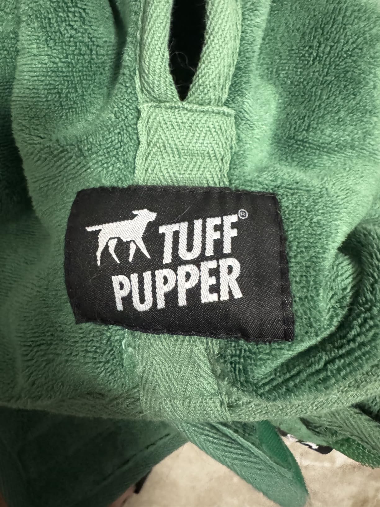 Tuff Pupper Fast Drying Dog Bath Robe | 800 GSM Plush Dog Towel Bathrobe/Dressing Gown | Super Absorbent Pet/Puppy Bathrobe | Adjustable Hood & Belly Strap | Super Soft | Fast Drying (XL, Blue) customer photo 2