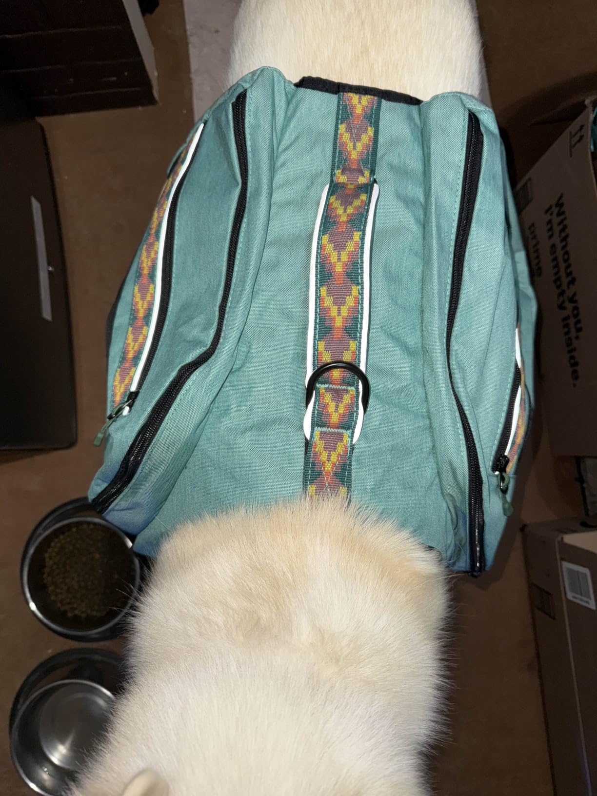 Wilderdog Dog Backpack with Built in Harness and Back-Mounted D-Ring Leash Attachment, Handle, Two Saddlebags with 4 Total Pockets, Built in Poop Bag Dispenser (Huckleberry, Large) customer photo 2