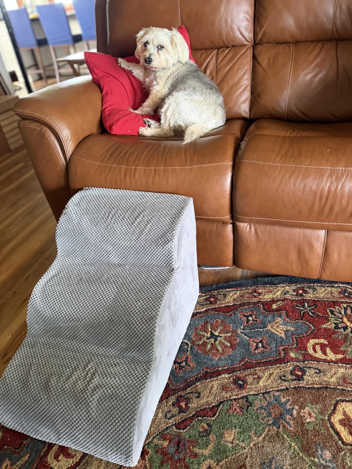 Chic Threads Dog Stairs for Small Dogs, 3-Step Dog Stairs for High Beds and Couch customer photo 2