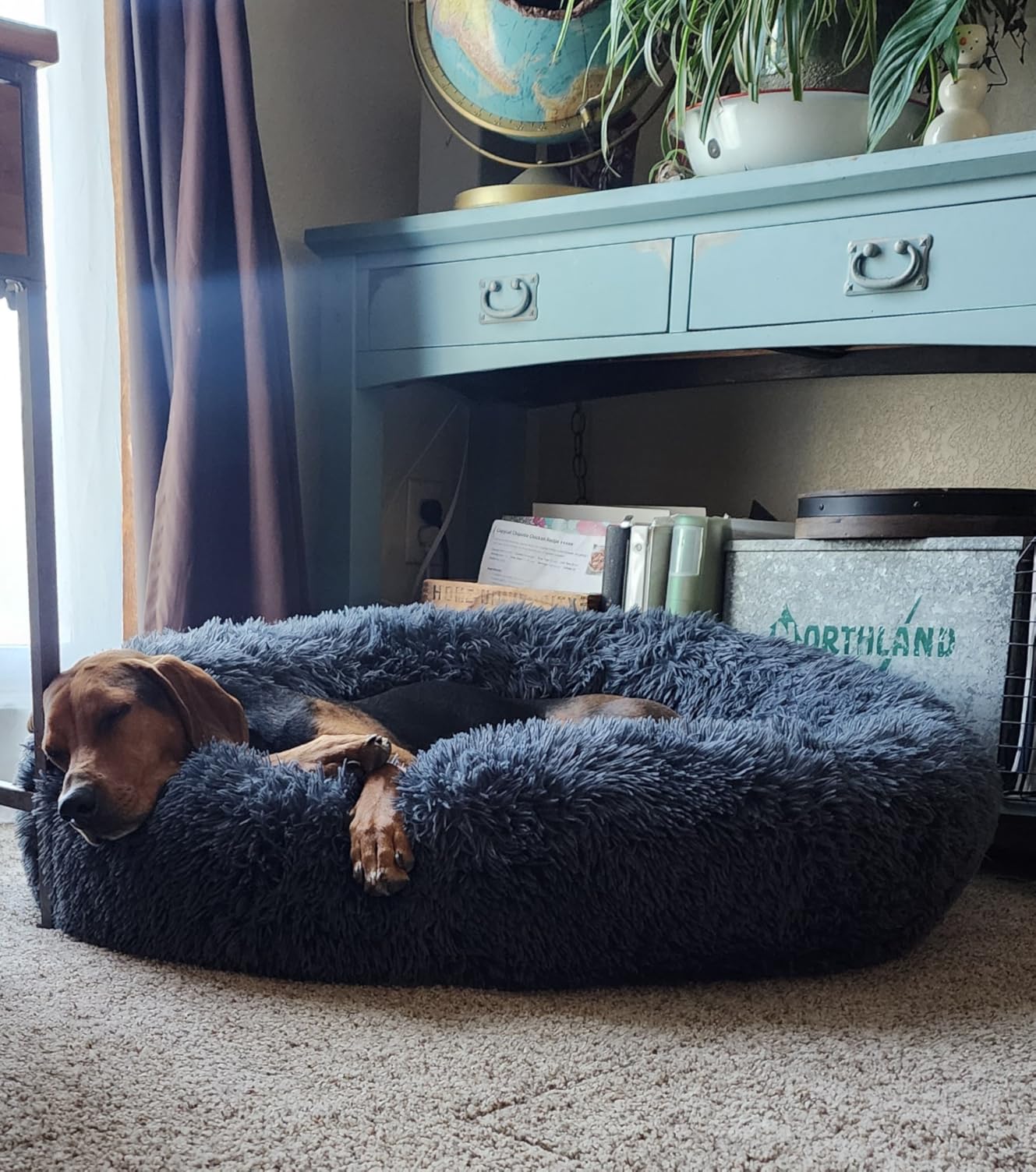 JOLLYVOGUE Small Dog Bed, Calming Soft Anti-Anxiety Donut Cat Bed, Washable Round Fluffy Cushion for Small and Medium Pets (20