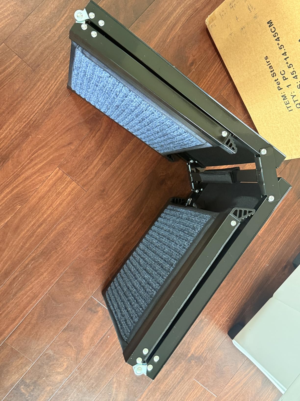 Extra Wide Dog Stairs for Large Dogs, Foldable Dog Ramp for Car with Non-Slip Surface, Lightweight Dog Stairs for Cars, Dog Steps for Cars, SUV, High Beds, Truck, Supports up to 250 lbs, 4 Steps customer photo 2
