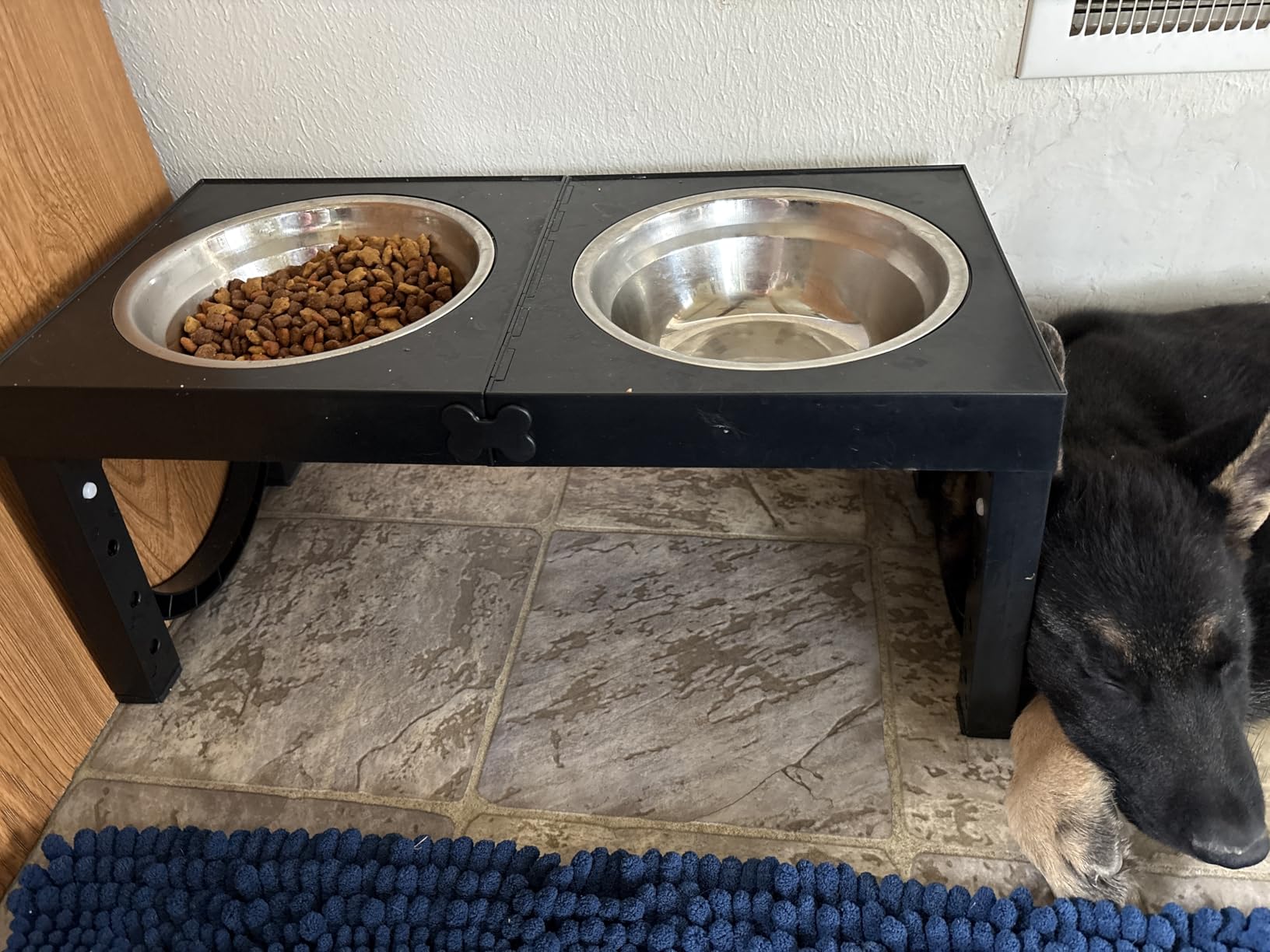 XIAZ Elevated Dog Bowls Large Breed Raised Dogs Bowl Stand Large/Medium Sized Dog Stainless Steel Food Water Bowl Stands 5 Heights Adjustable 9/11/12/14in Black Pet Feeder Dish Station customer photo 1