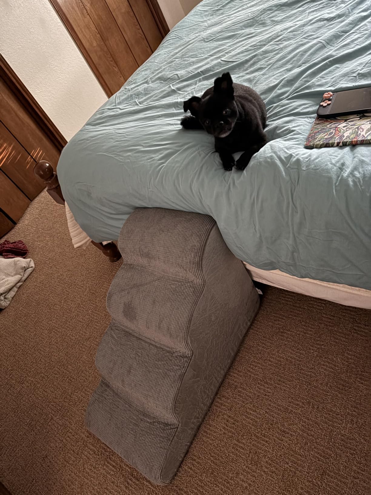 Dog Stairs for Small Dogs, 4-Step Dog Ramp for Bed 19.7