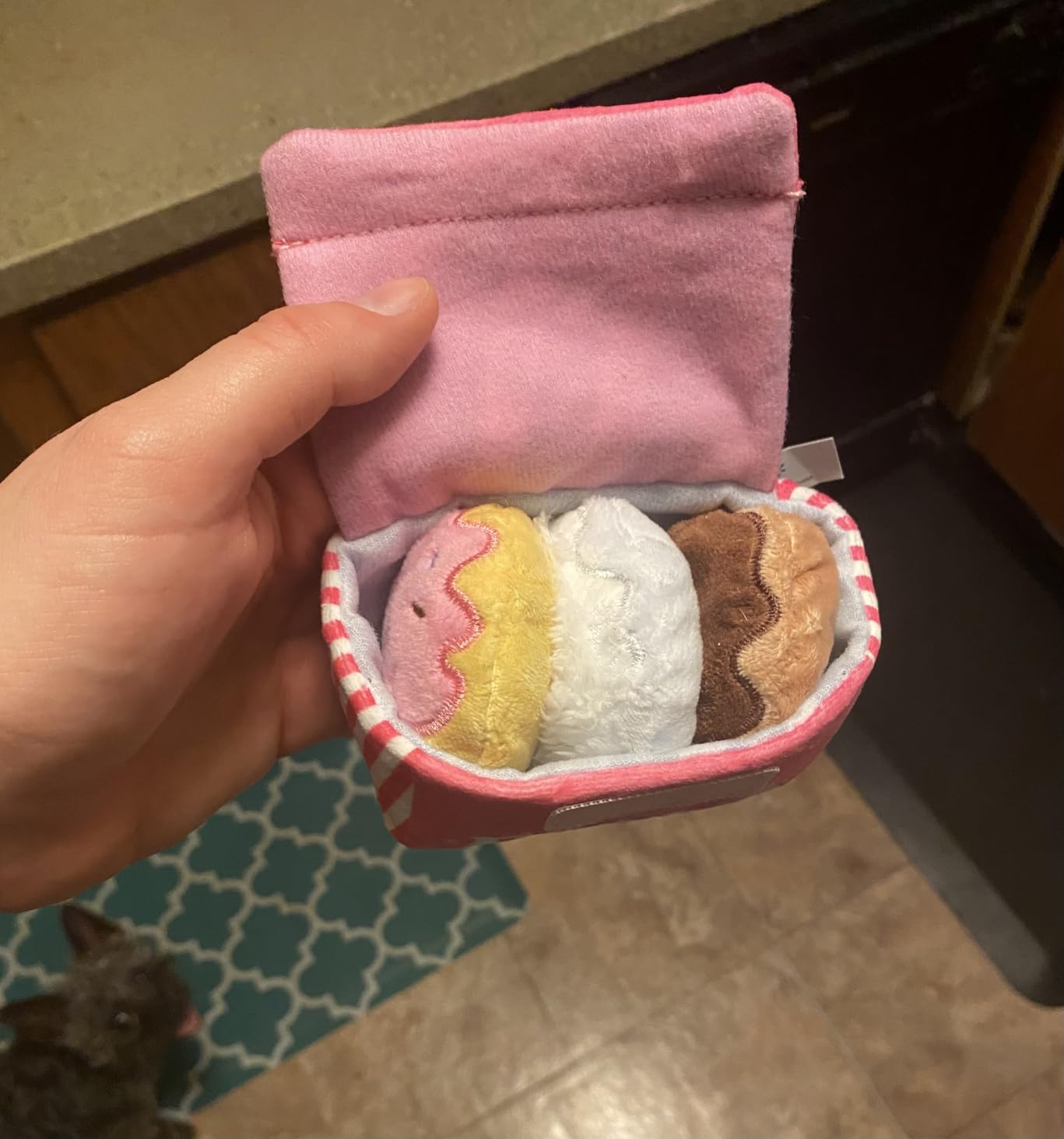 Barkbox Dog Toys - Barker's Dozen Donuts Plush 4 in 1 Multi Part Interactive Dog Toy for Dogs & Puppies - Small customer photo 1