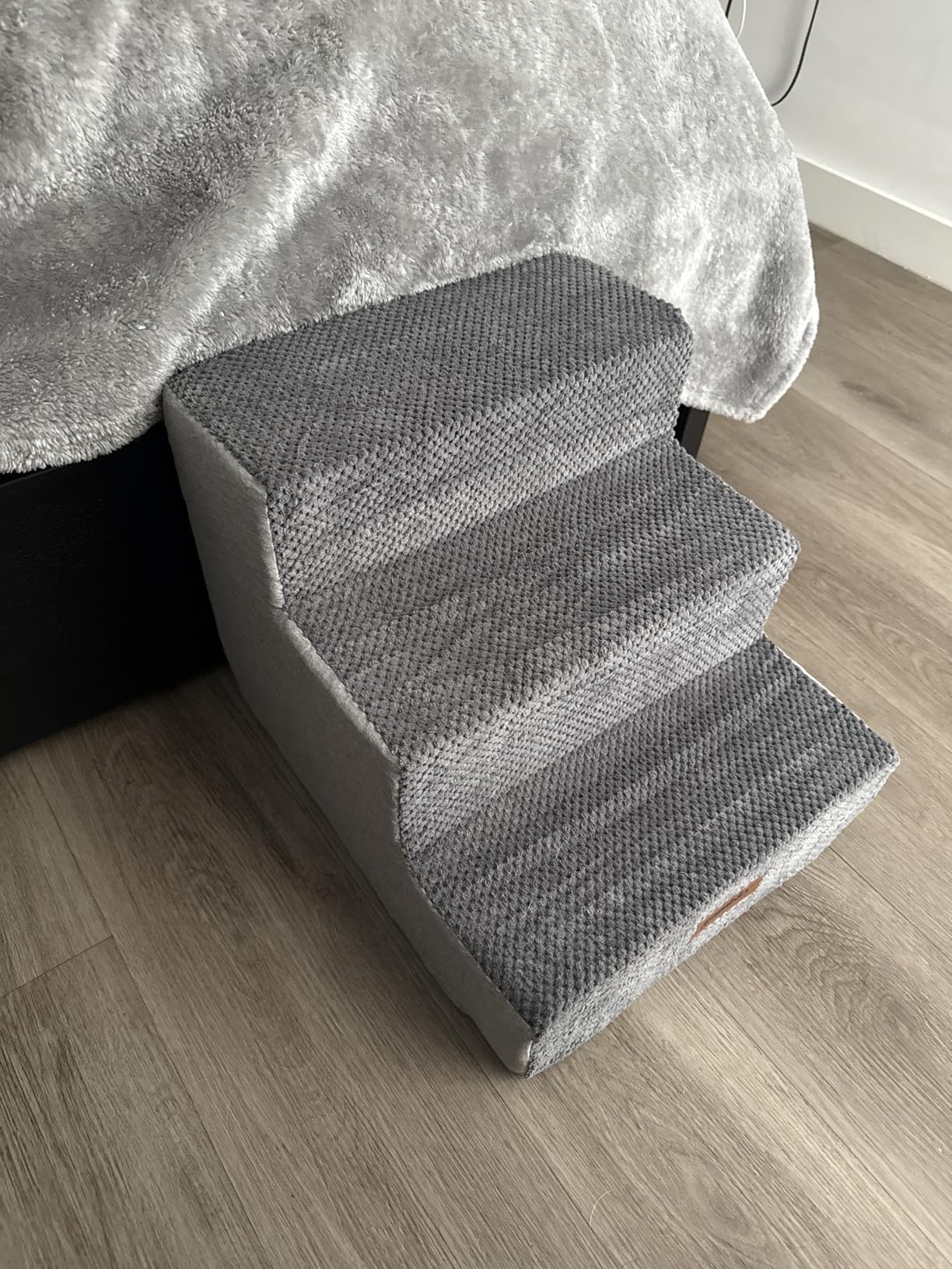 ZOMISIA Dog Steps for Couch - Pet Stairs for Small Dogs and Cats, Dog Steps with Non-Slip Bottom Grey 3 Steps, Grey customer photo 1