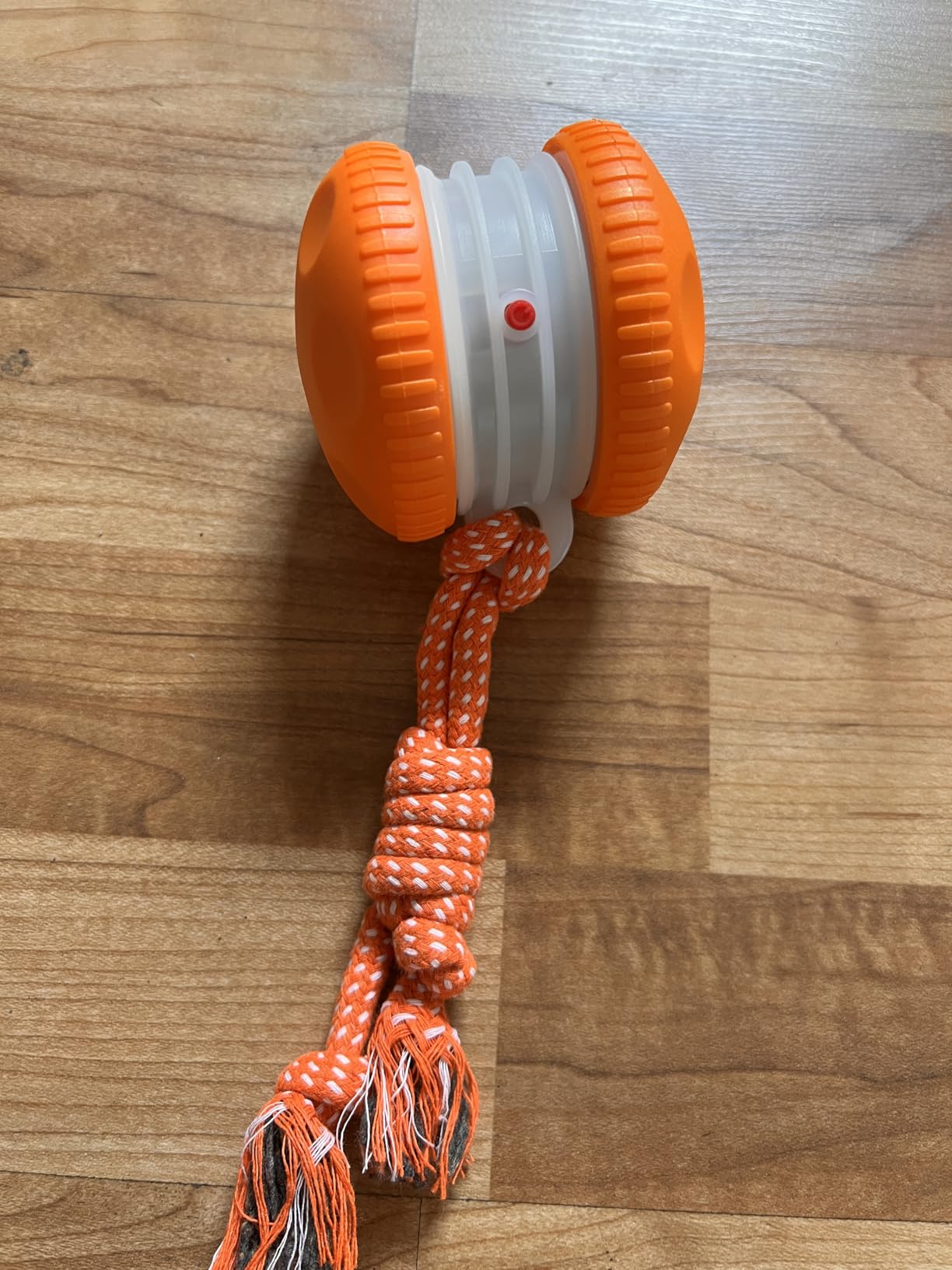 Interactive Dog Toys, Random Path Electric Automatic Moving and Rolling Dogs Toy with Rope for Small Medium Large Dogs, Motion-Activated Dog Stimulation Toy for Boredom Relief (Orange) customer photo 1