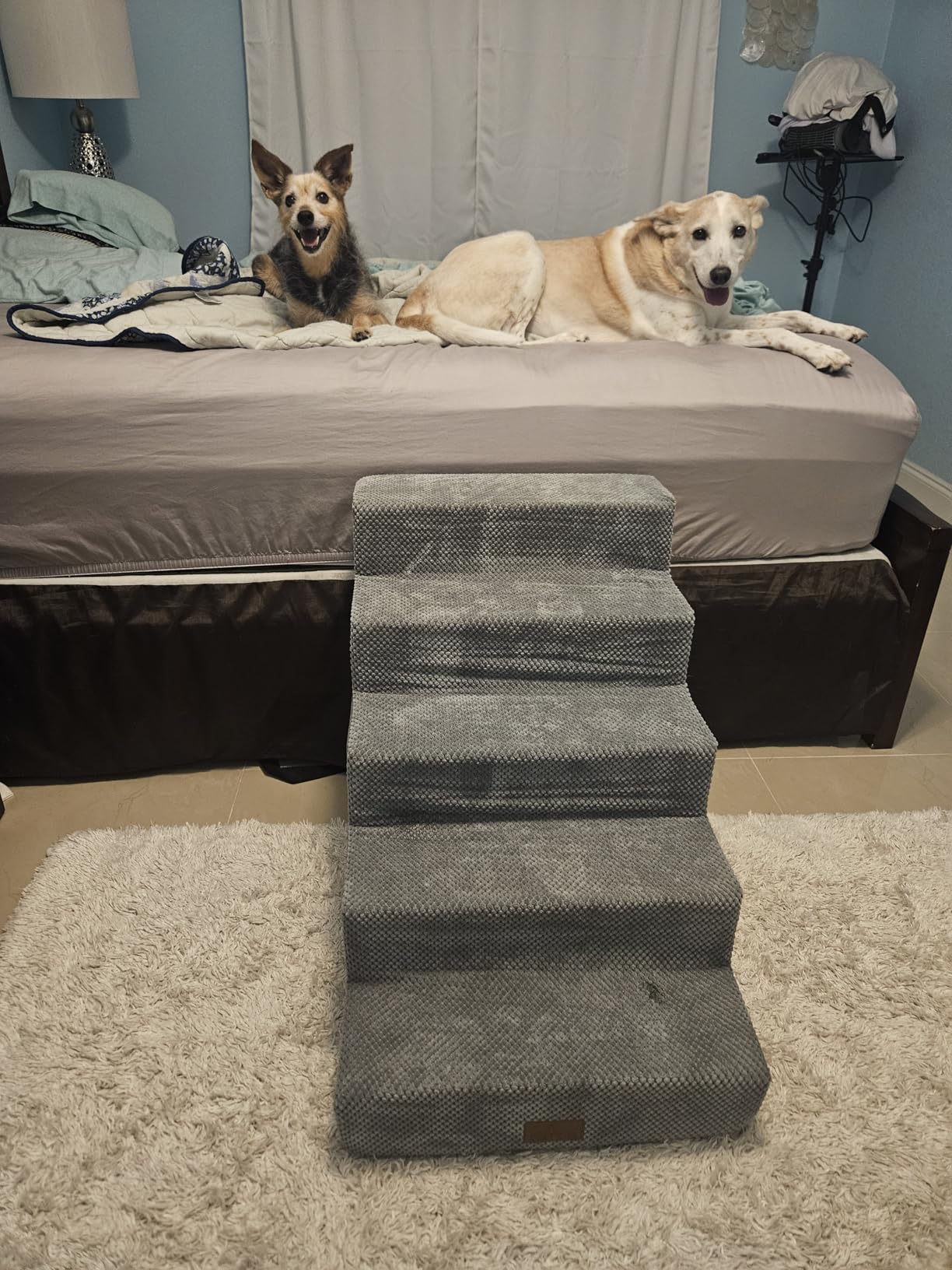 COZY KISS Dog Stairs for Small Dogs, 4 Tier Wider Pet Stairs for Couch and Beds, 17.7