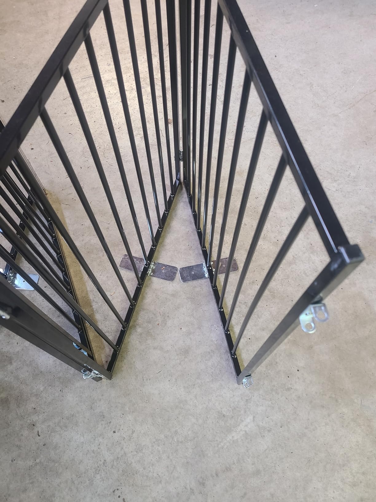No Pawblems Free Standing Dog Gate with Door, 30'' Tall Foldable Dog Fence for Indoor & Outdoor, Up to 104 Inch Extra Wide Puppy Gate for Stairs, Hallways, Doorways, Deck, Yard (Black, 4 Panels) customer photo 1