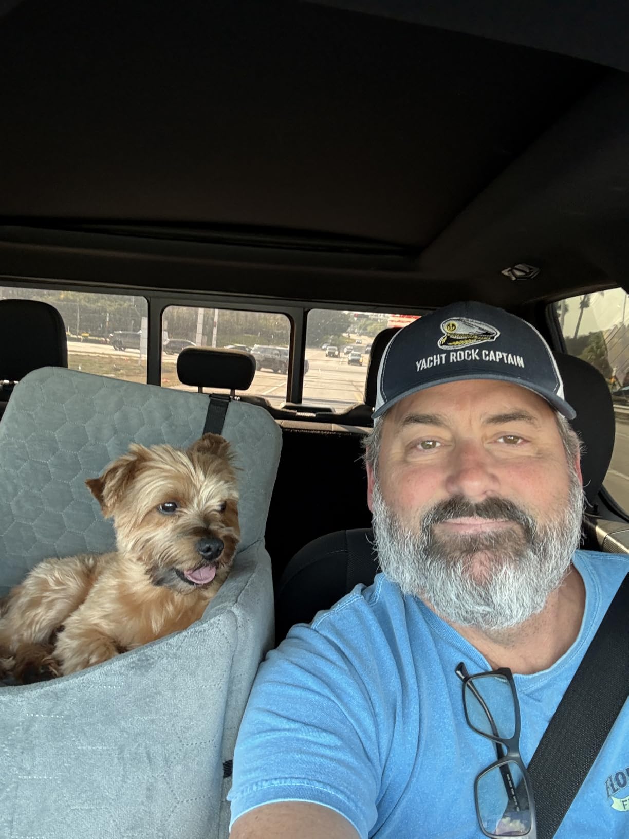 Dog Car Seat for Small/Medium Dogs, Memory Foam Dog Booster Seat, Travel Safety Per Car Seat with Washable Removable Cover, Storage Pockets for Dogs up to 35 lbs (Gray) customer photo 2