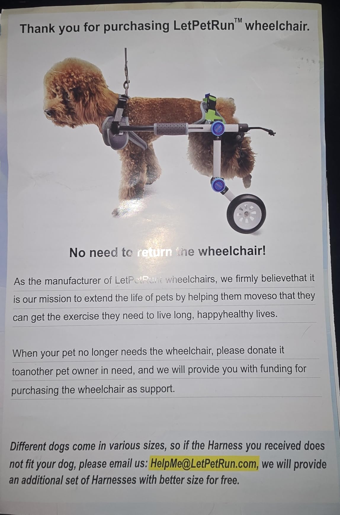 Adjustable Dog Wheelchair for Back Legs Mobility Support Lightweight Pet Wheelchair for Disabled Hind Legs Walking Stable Dog Cart for Pets customer photo 1